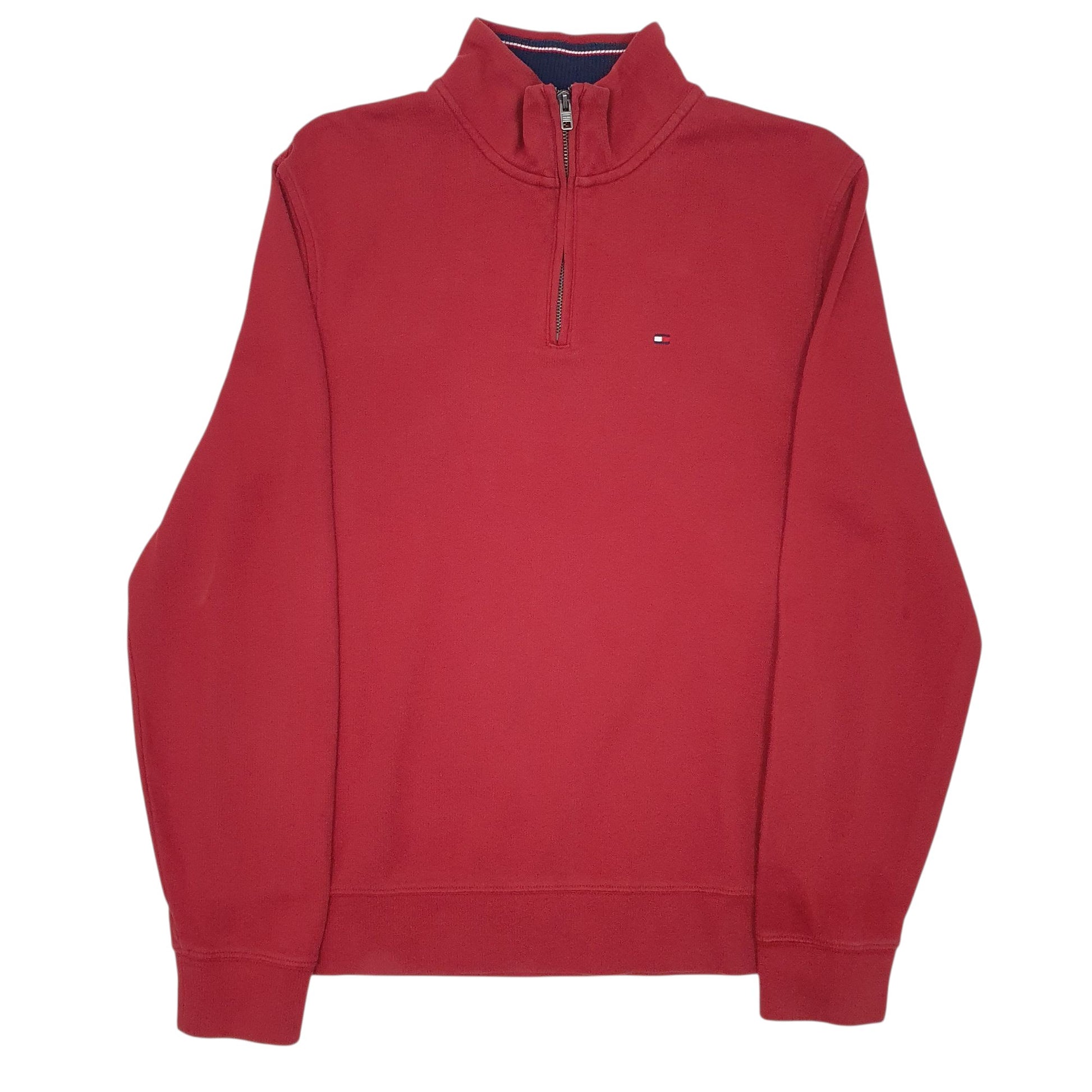 Mens Red Tommy Hilfiger  Quarter Zip Jumper