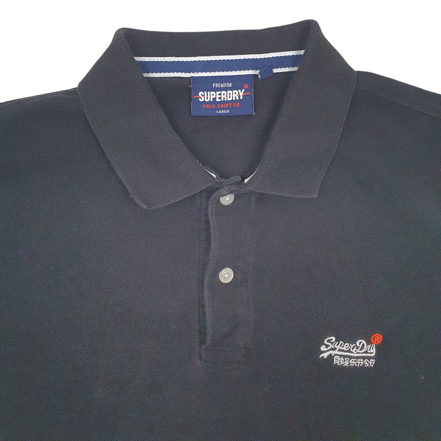 Mens Black Superdry   Polo Shirt