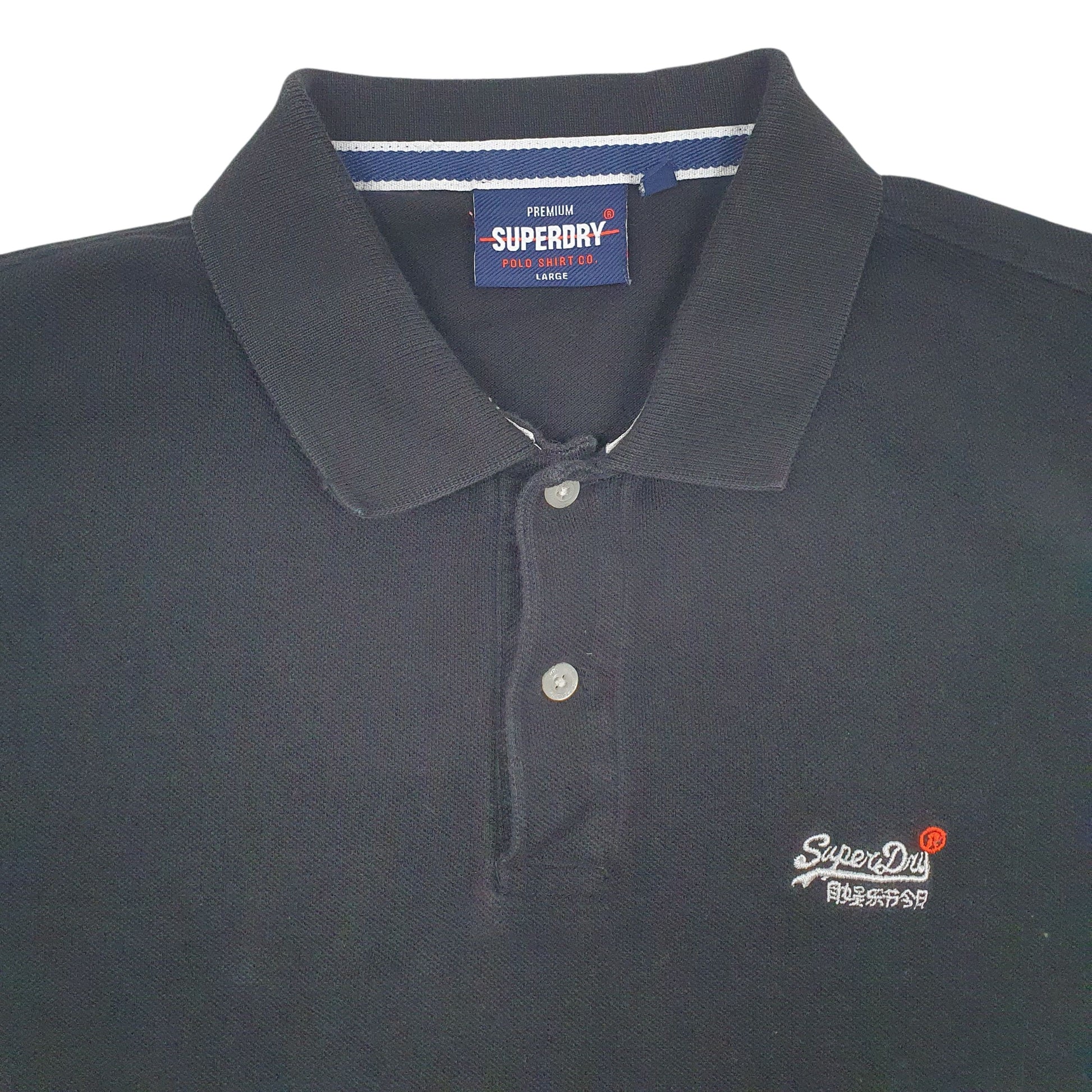 Mens Black Superdry   Polo Shirt