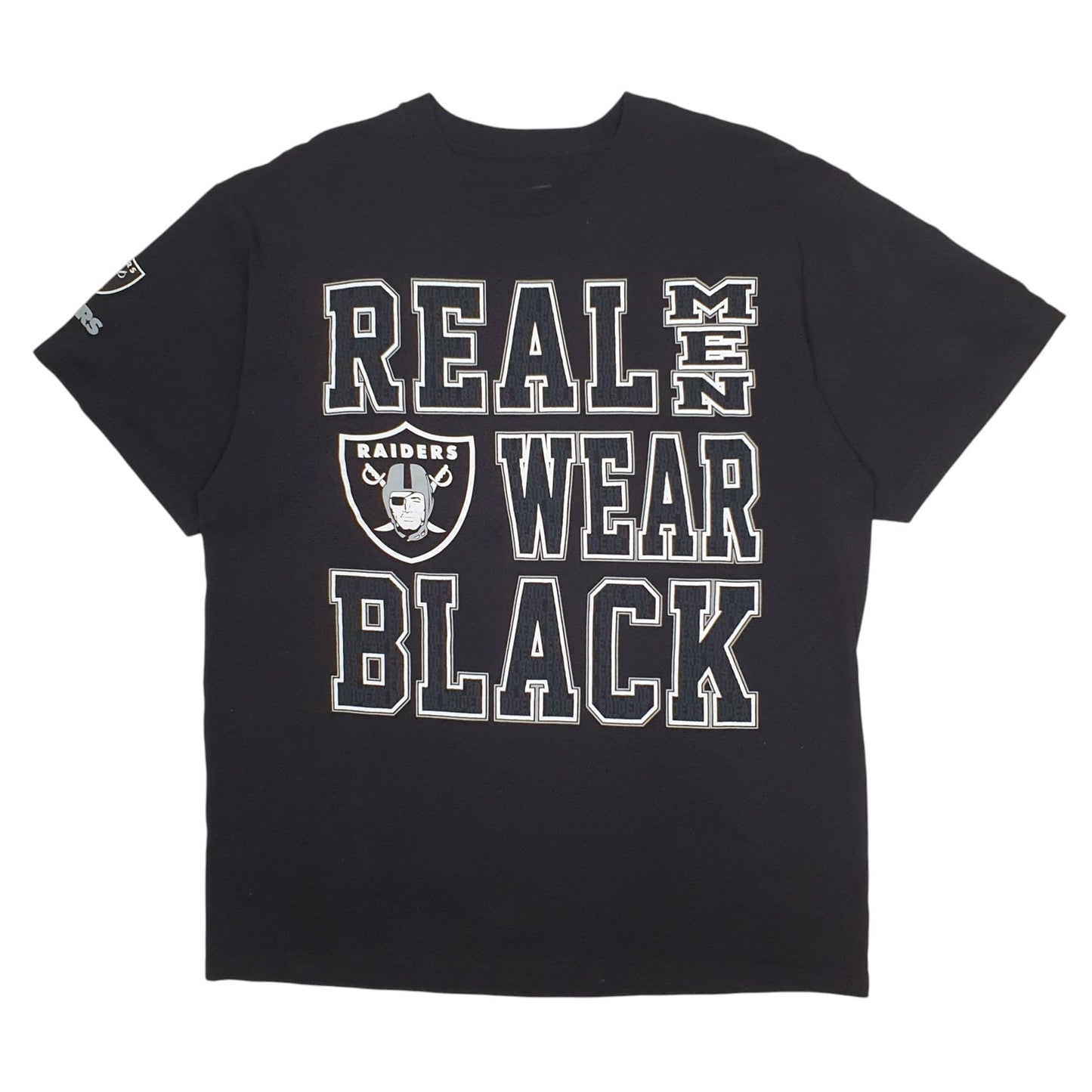 Mens Black NFL Oakland Raiders Football Short Sleeve T Shirt