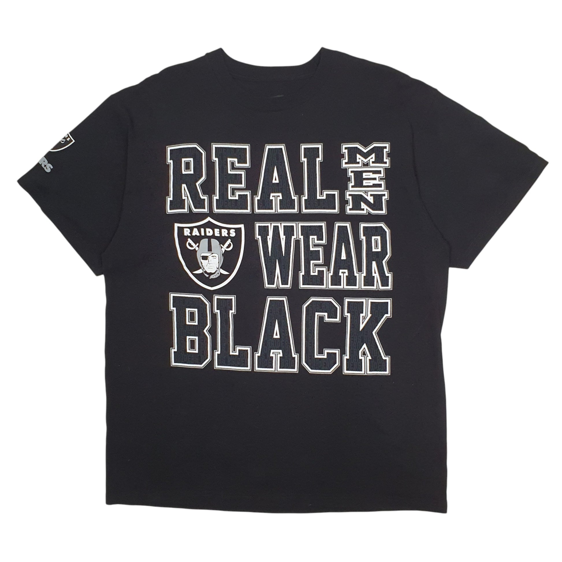 Mens Black NFL Oakland Raiders Football Short Sleeve T Shirt