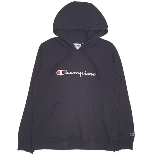 Womens Black Champion Spellout Hoodie Jumper