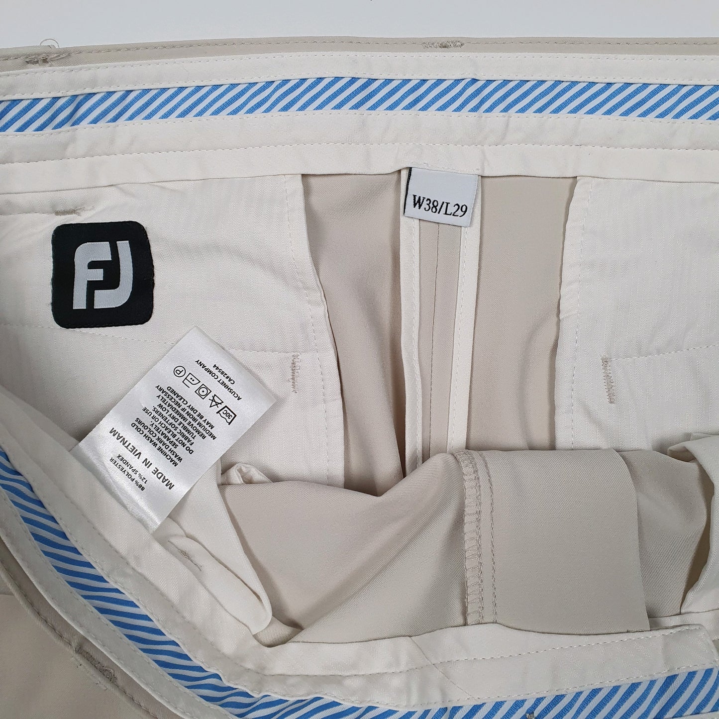 Mens Beige Footjoy Golf Quarter Zip Trousers