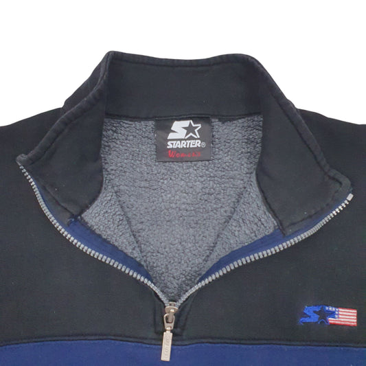 Womens Blue Starter  Quarter Zip Jumper