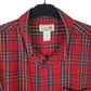 Mens Red L.L.Bean Thick Flannel Plaid  Shirt