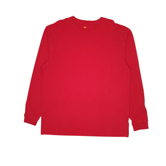 Mens Red Carhartt  Long Sleeve T Shirt