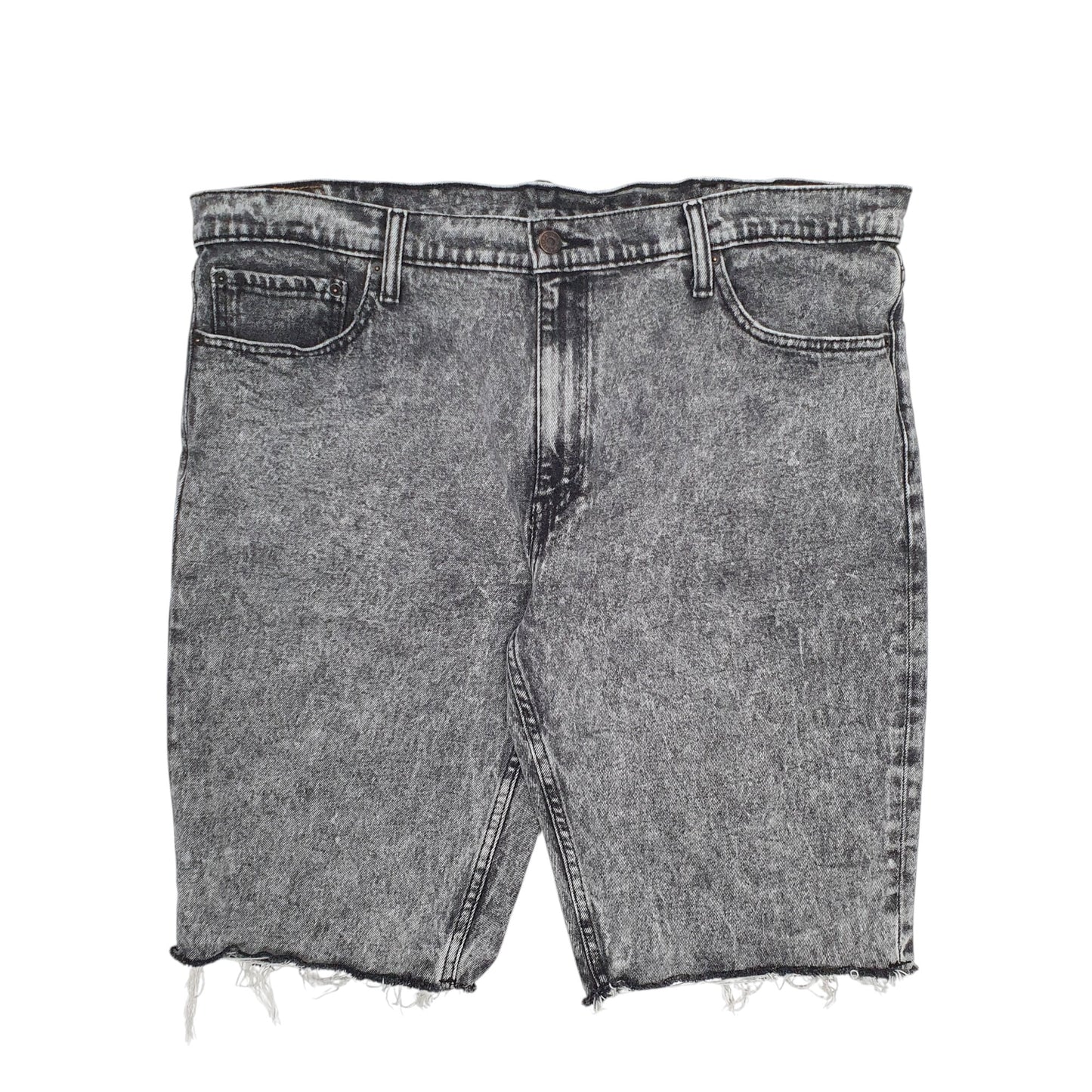 Mens Grey Levis 511 Acid Wash Cut Off Denim Shorts