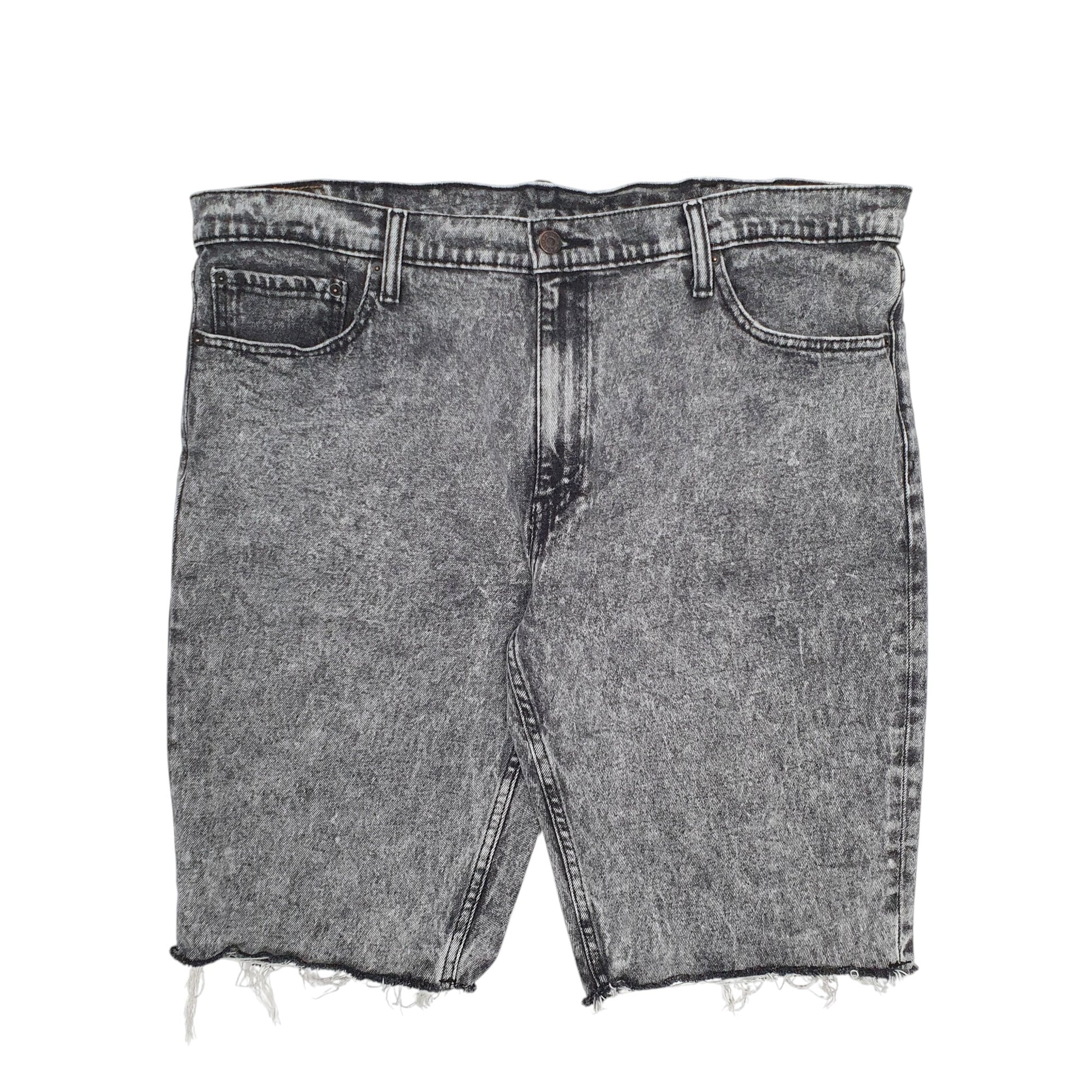 Mens Grey Levis 511 Acid Wash Cut Off Denim Shorts