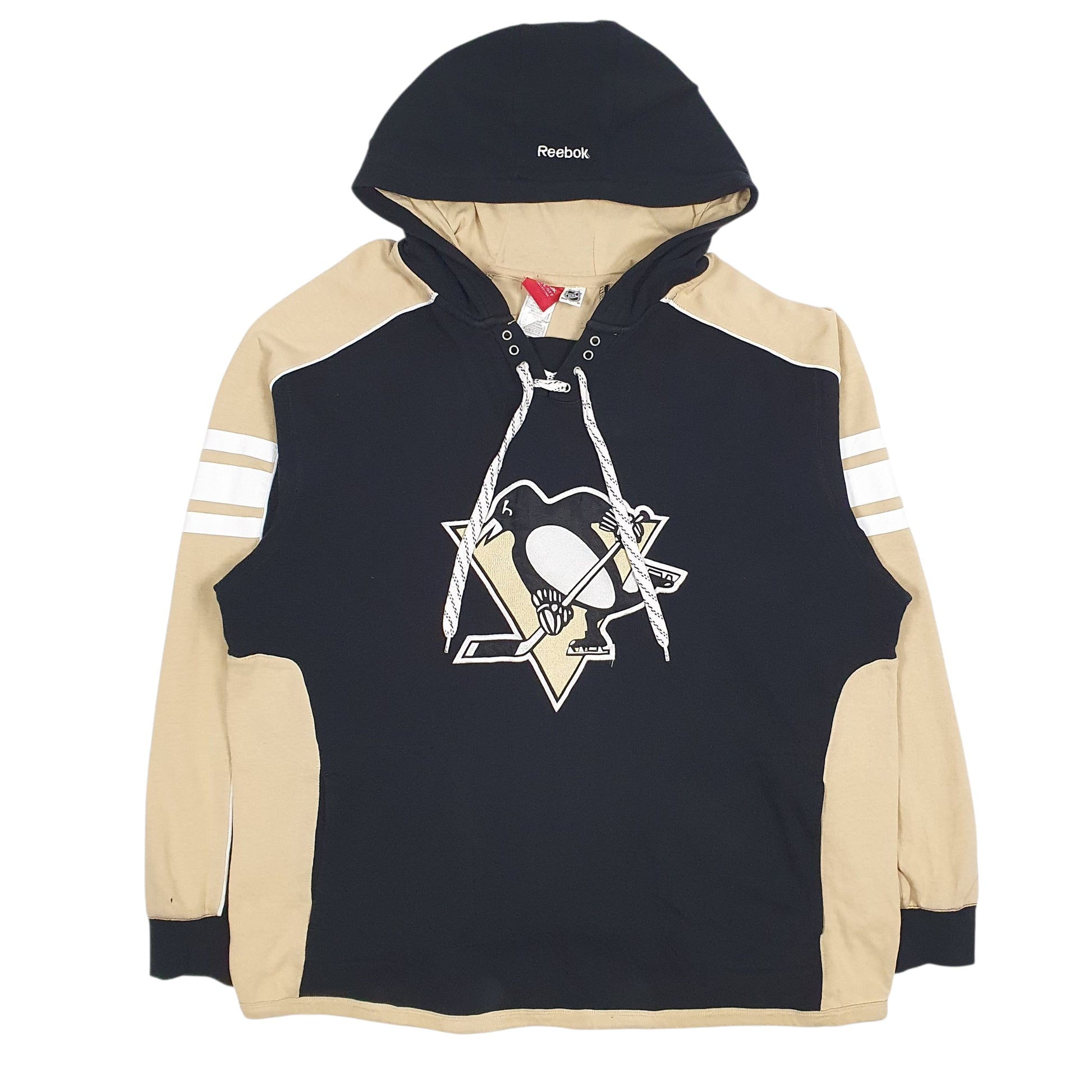 Mens Black Reebok NHL Pittsburgh Penguins Hoodie Jumper