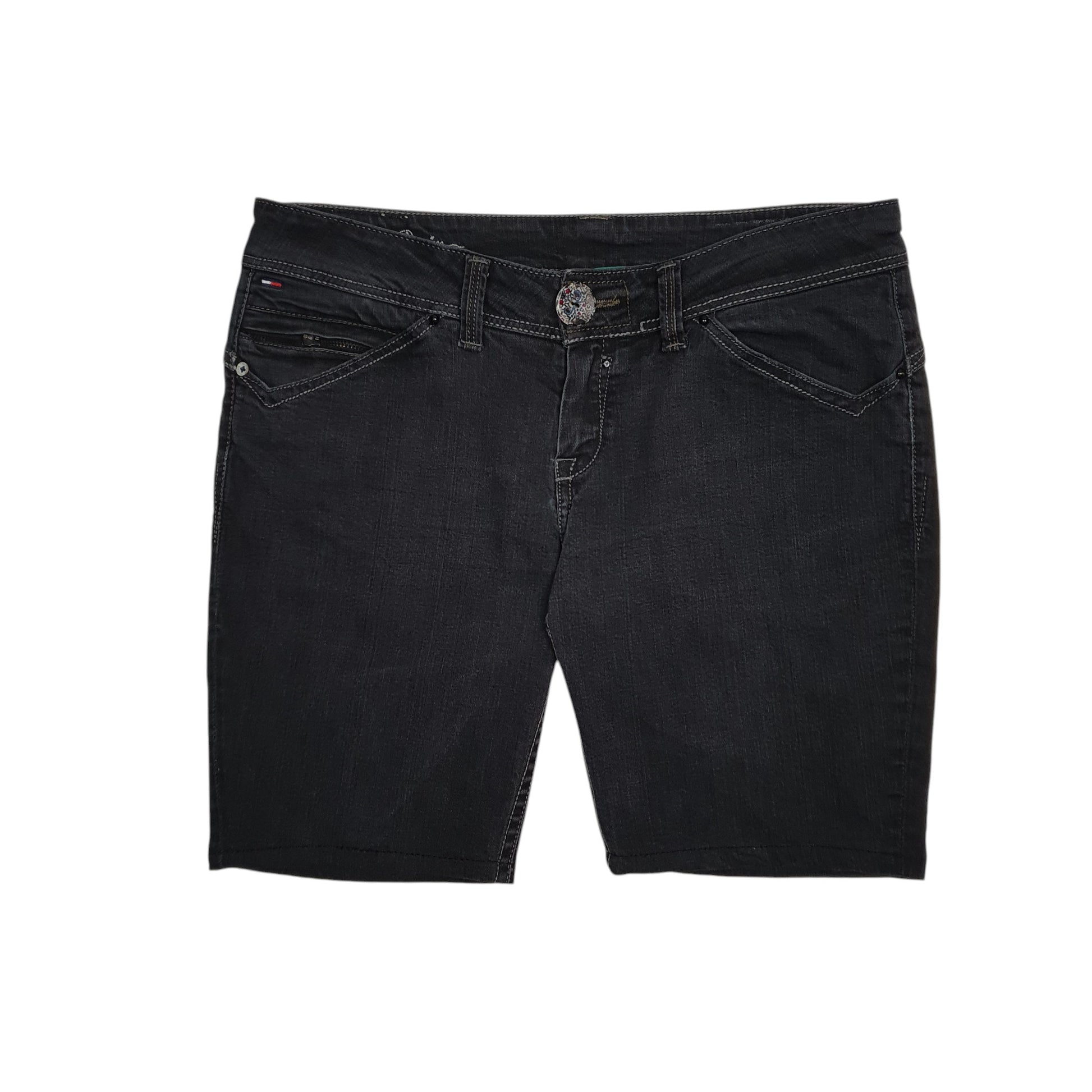 Womens Black Tommy Hilfiger Skinny Denim Shorts