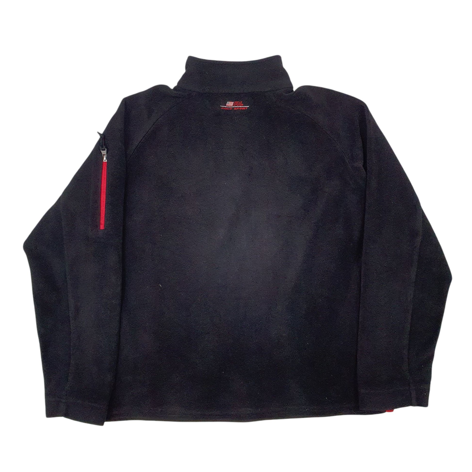 Mens Black Polo Ralph Lauren Vintage Sport Quarter Zip Jumper