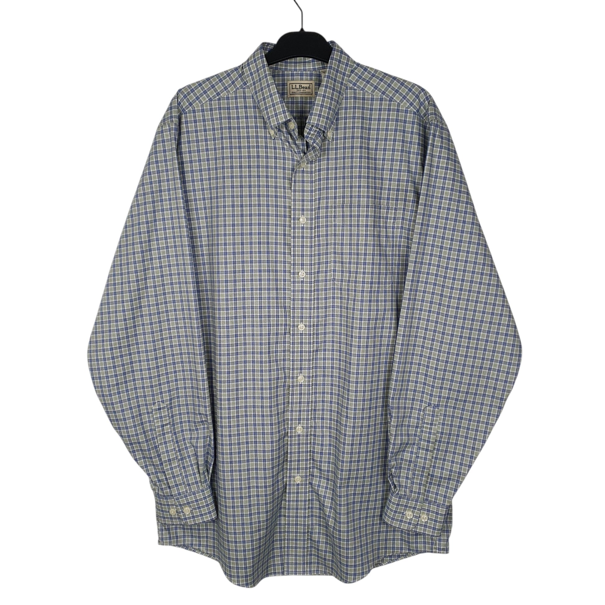 Mens Blue L.L.Bean Tall Long Sleeve Shirt
