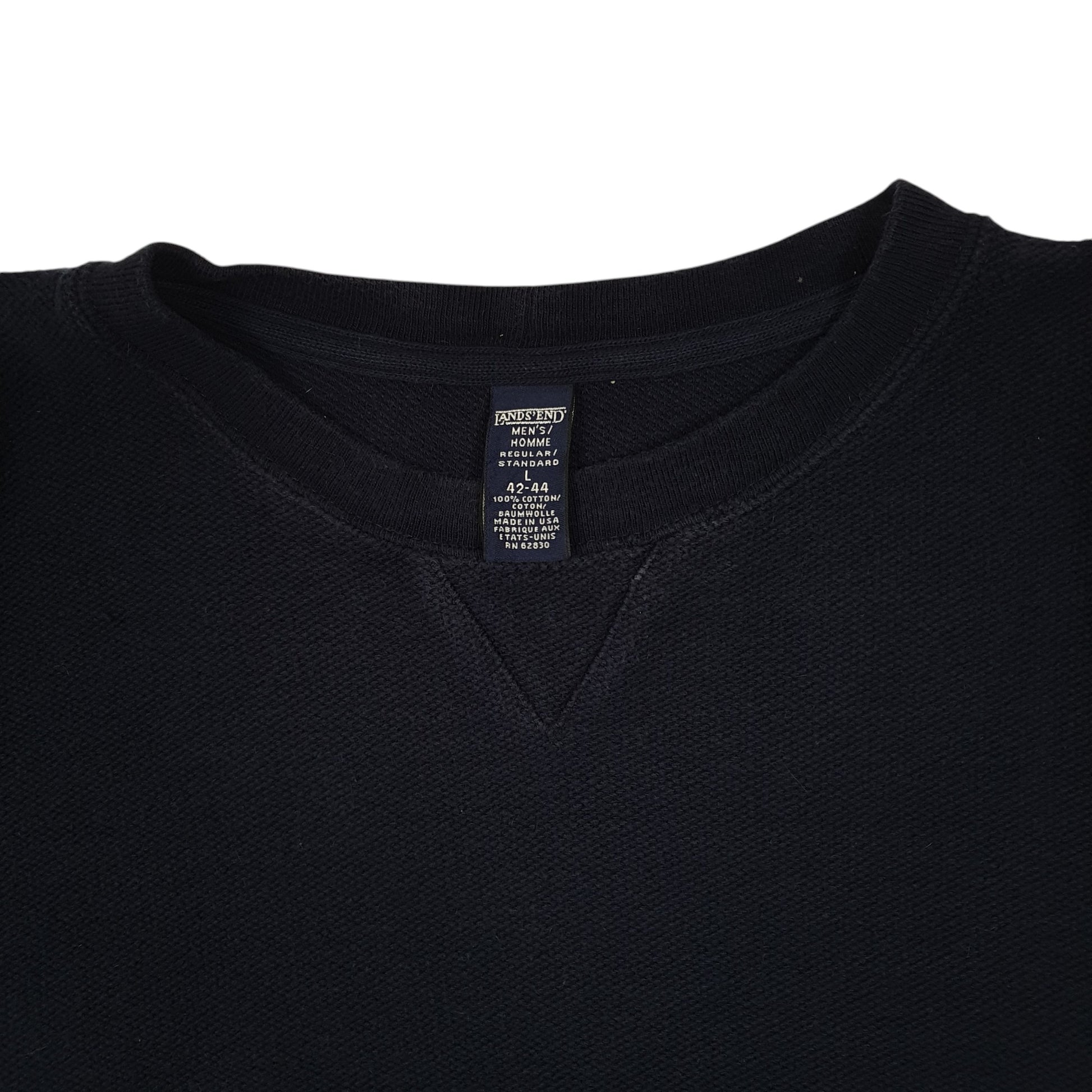 Mens Navy Lands End Vintage 90s Crewneck Jumper