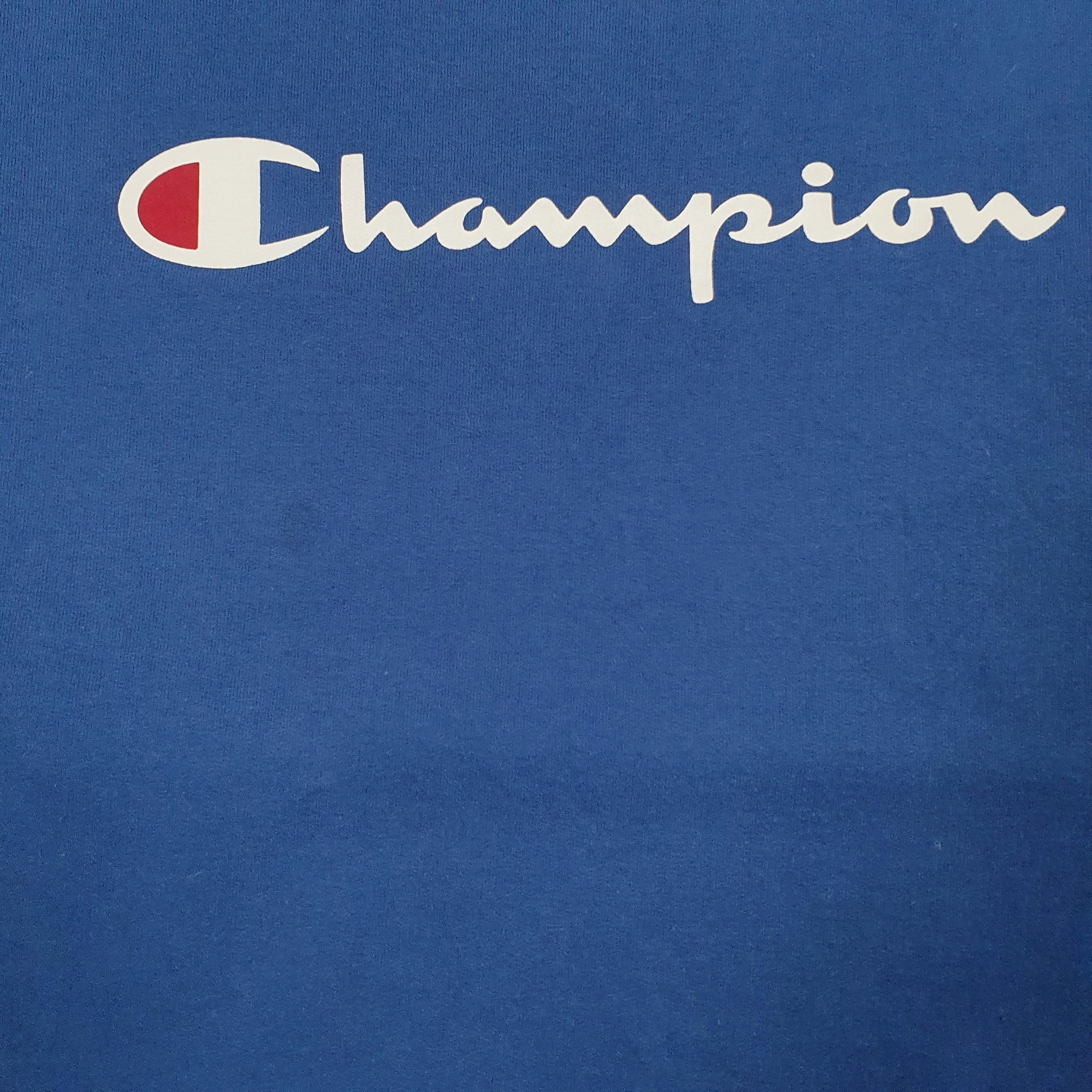 Mens Blue Champion Spellout Crewneck Jumper