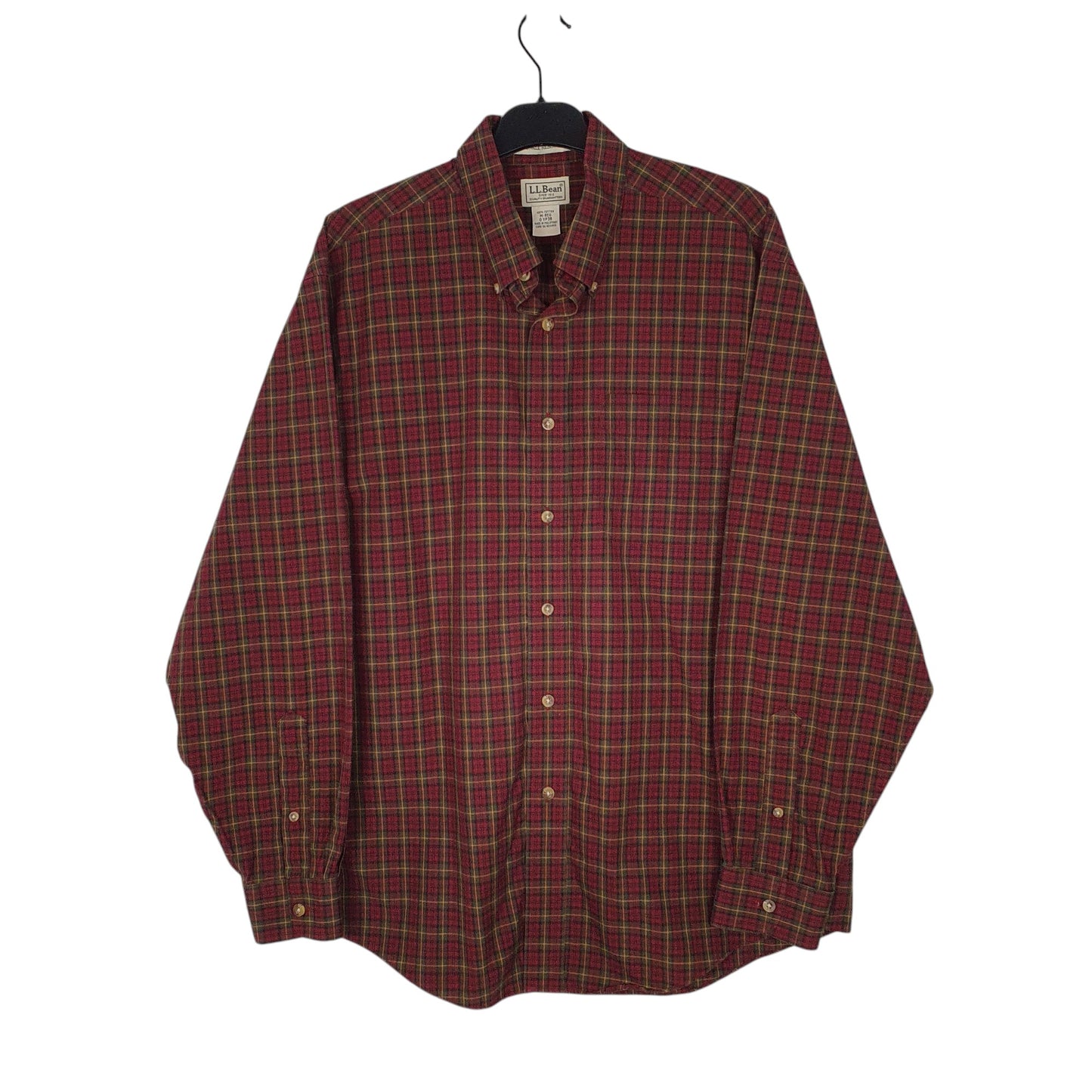 Mens Burgundy L.L.Bean  Long Sleeve Shirt