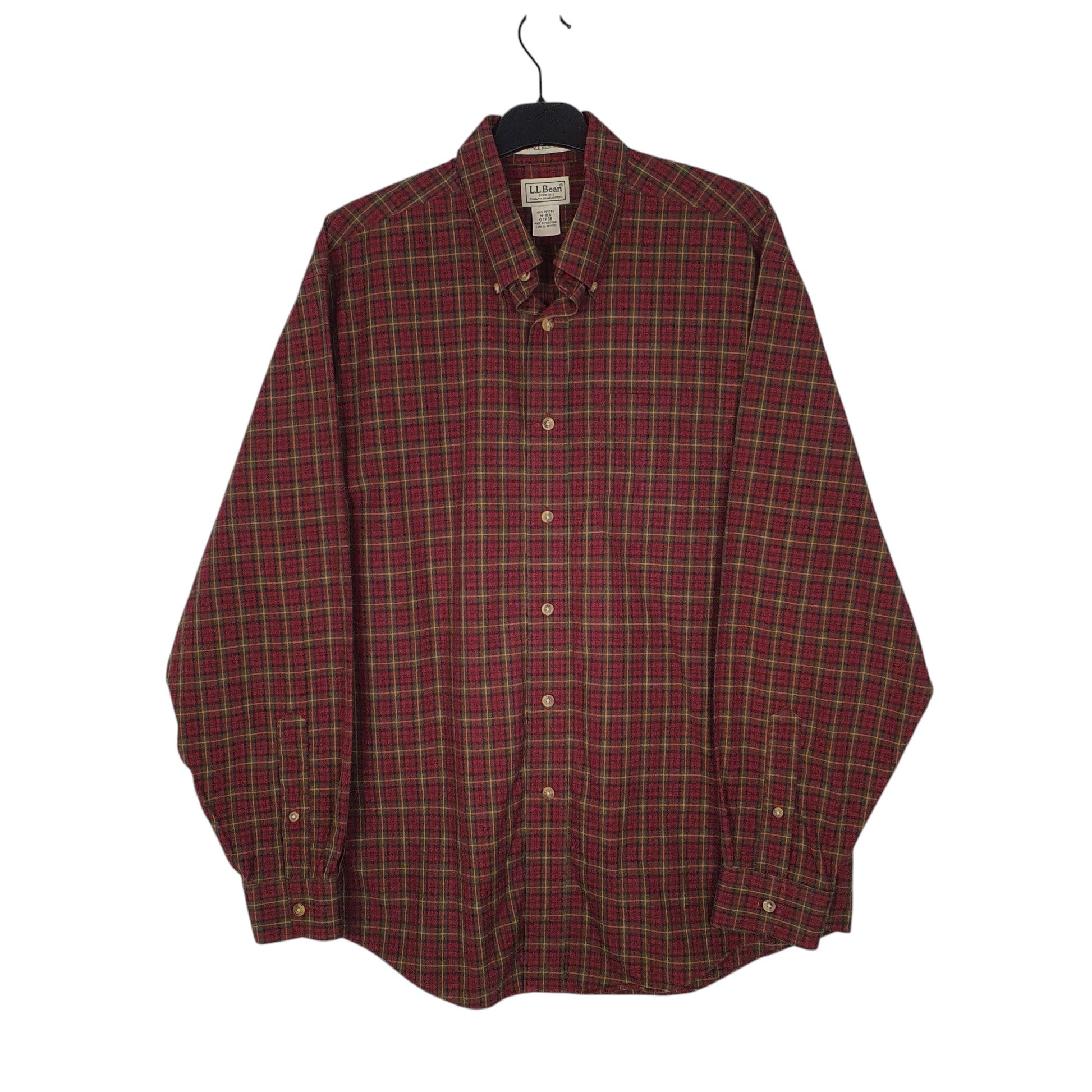 Mens Burgundy L.L.Bean  Long Sleeve Shirt