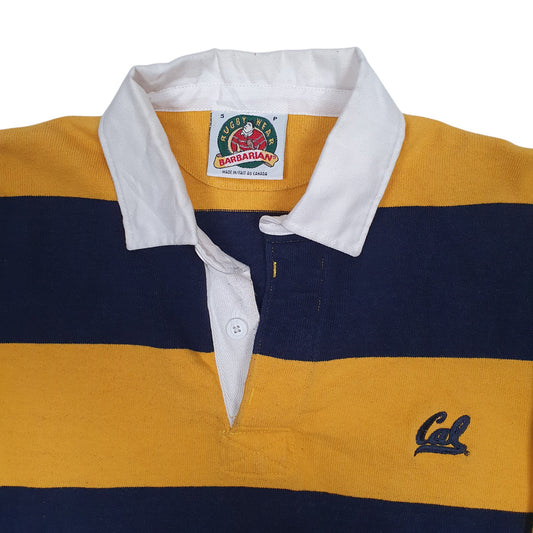 Mens Yellow Barbarian Rugby Hoodie Polo Shirt