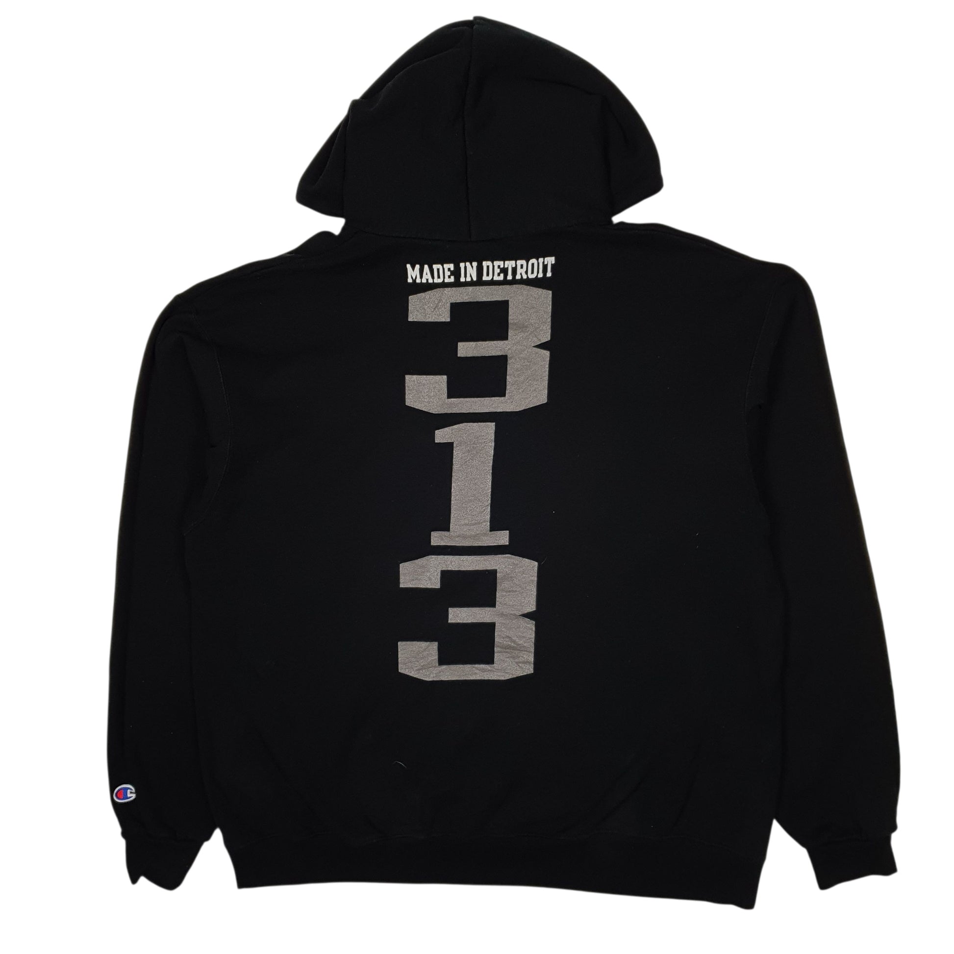 Mens Black Champion Detroit Pride Hoodie Jumper