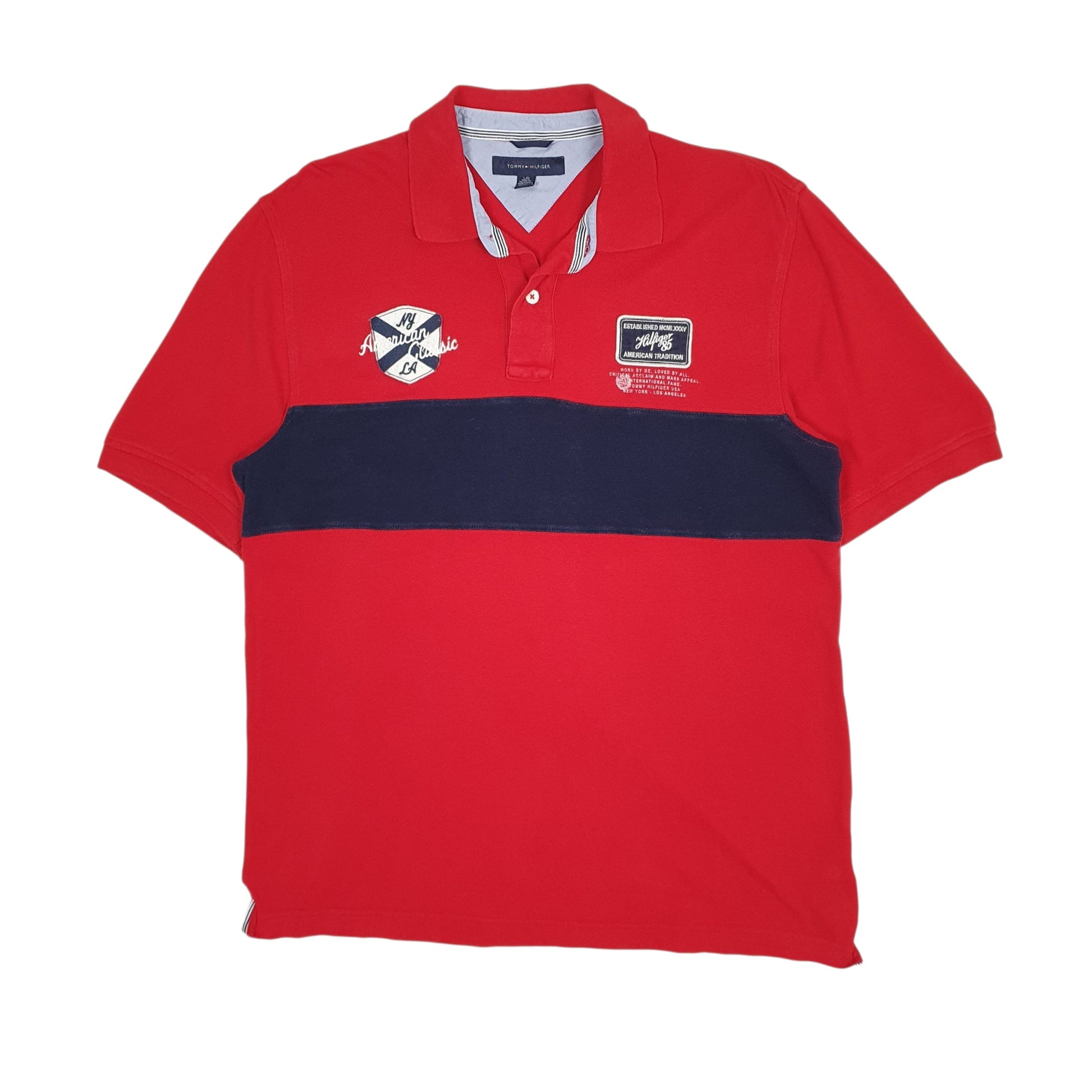 Mens Red Tommy Hilfiger  Short Sleeve Polo Shirt