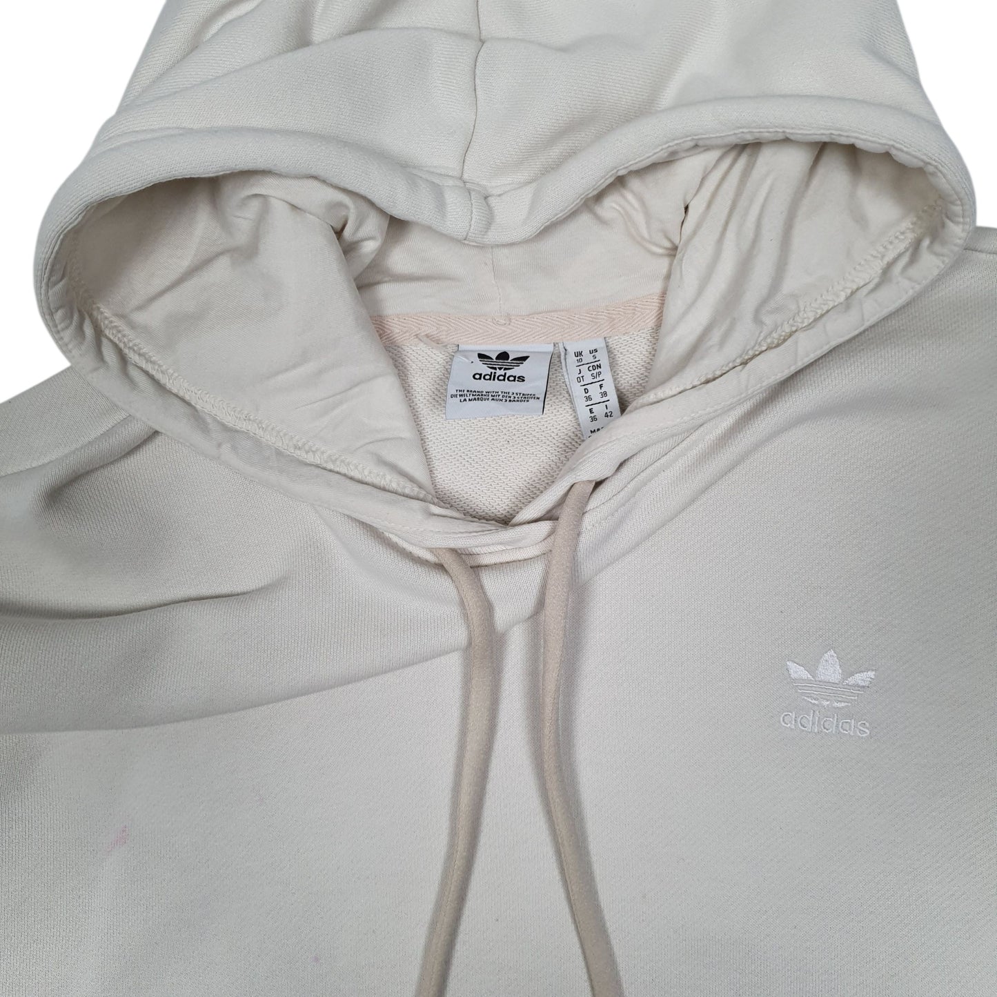 Womens Cream Adidas  Hoodie Jumper