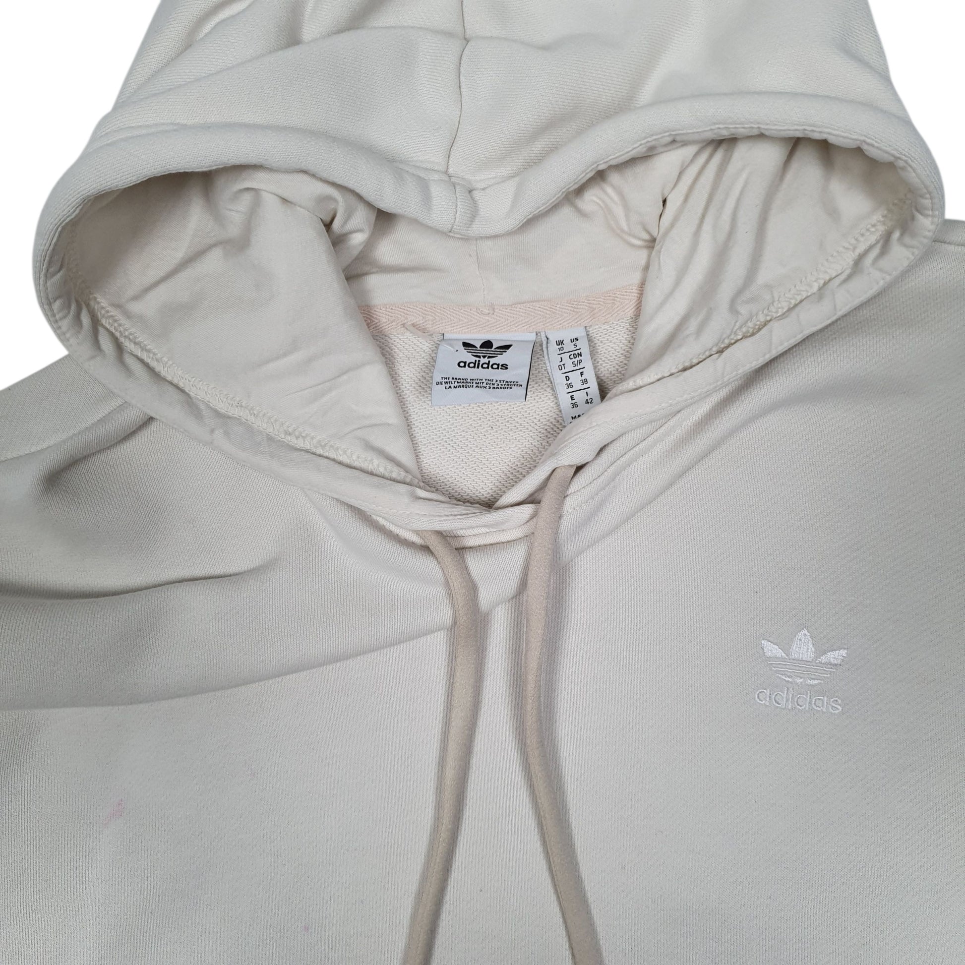 Womens Cream Adidas  Hoodie Jumper