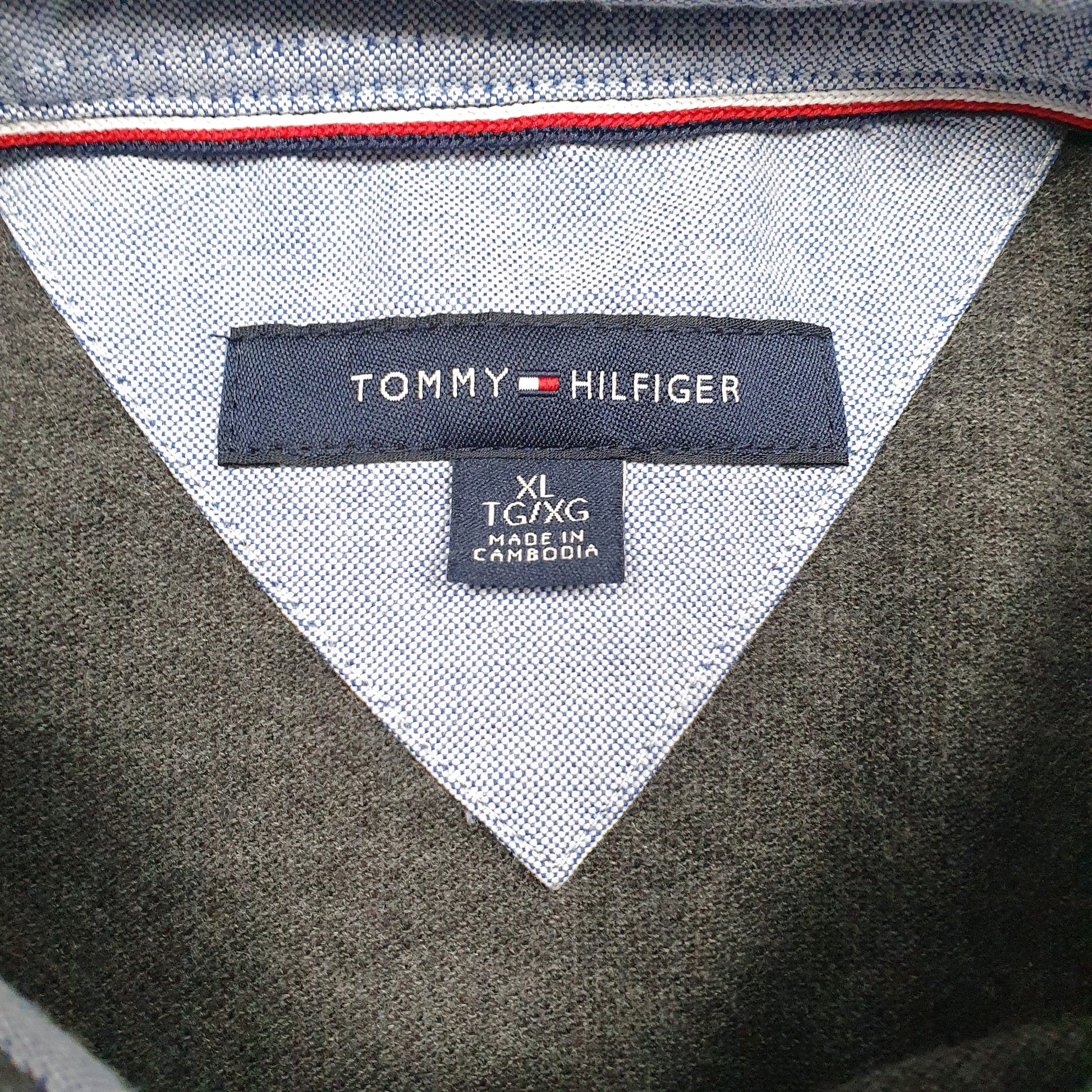 Mens Grey Tommy Hilfiger  Hoodie Polo Shirt