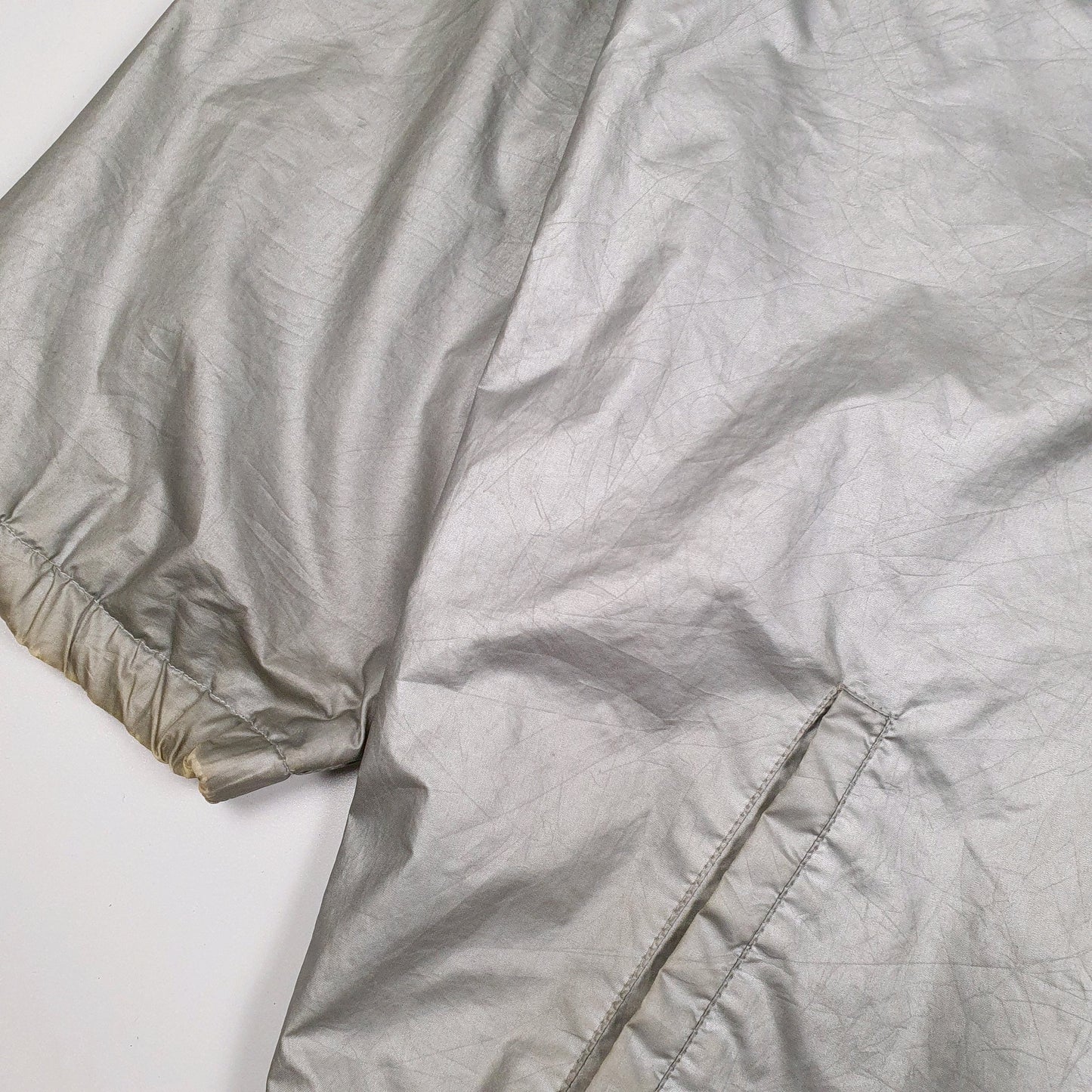 Mens Silver Adidas Vintage 90s Trench Longline Hoodie Coat
