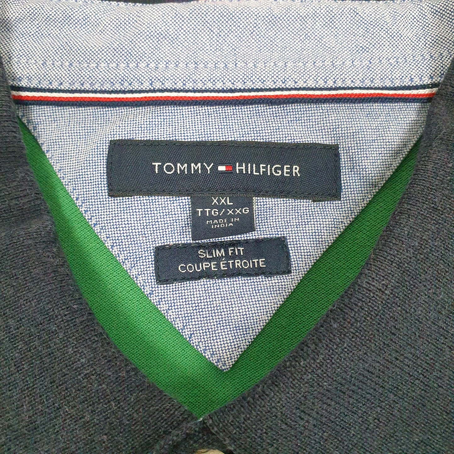 Mens Green Tommy Hilfiger  Crewneck Polo Shirt