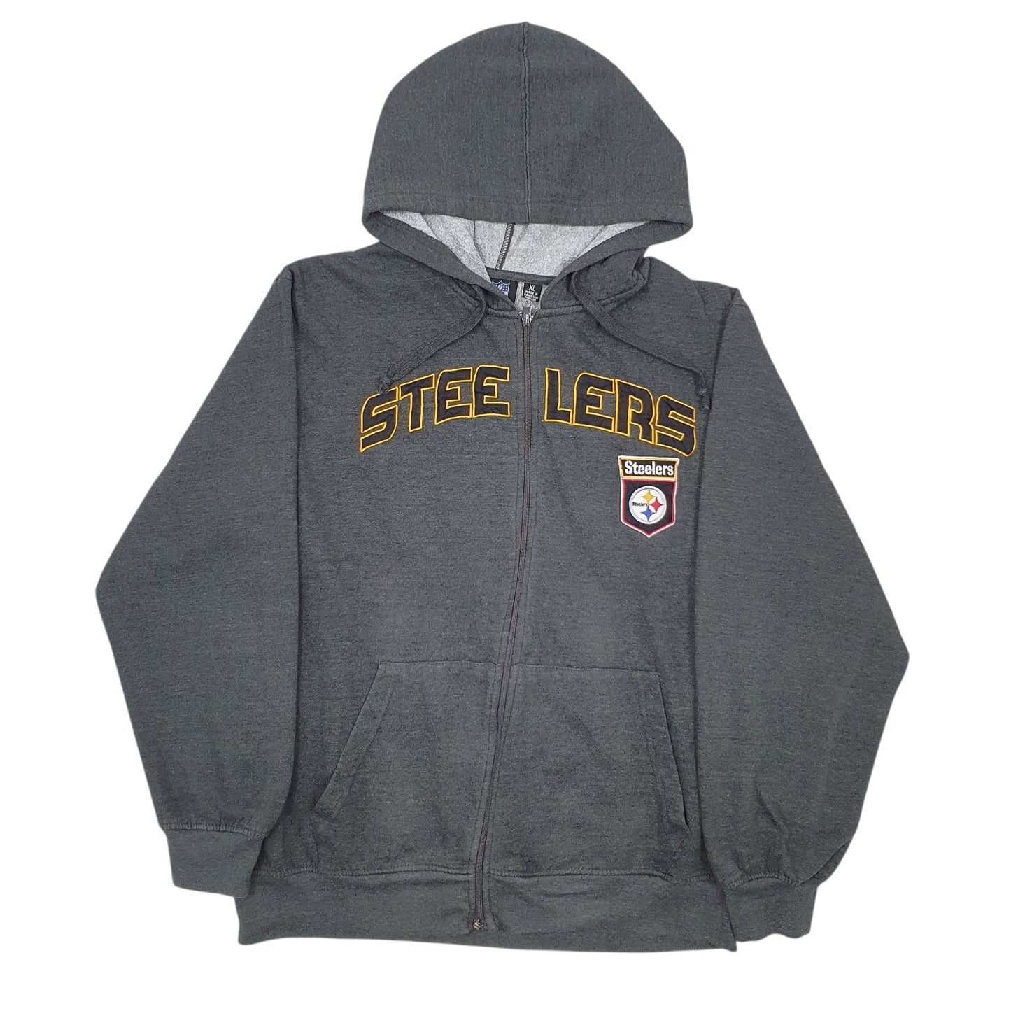 Mens Grey NFL Steelers Full Zip Jumper