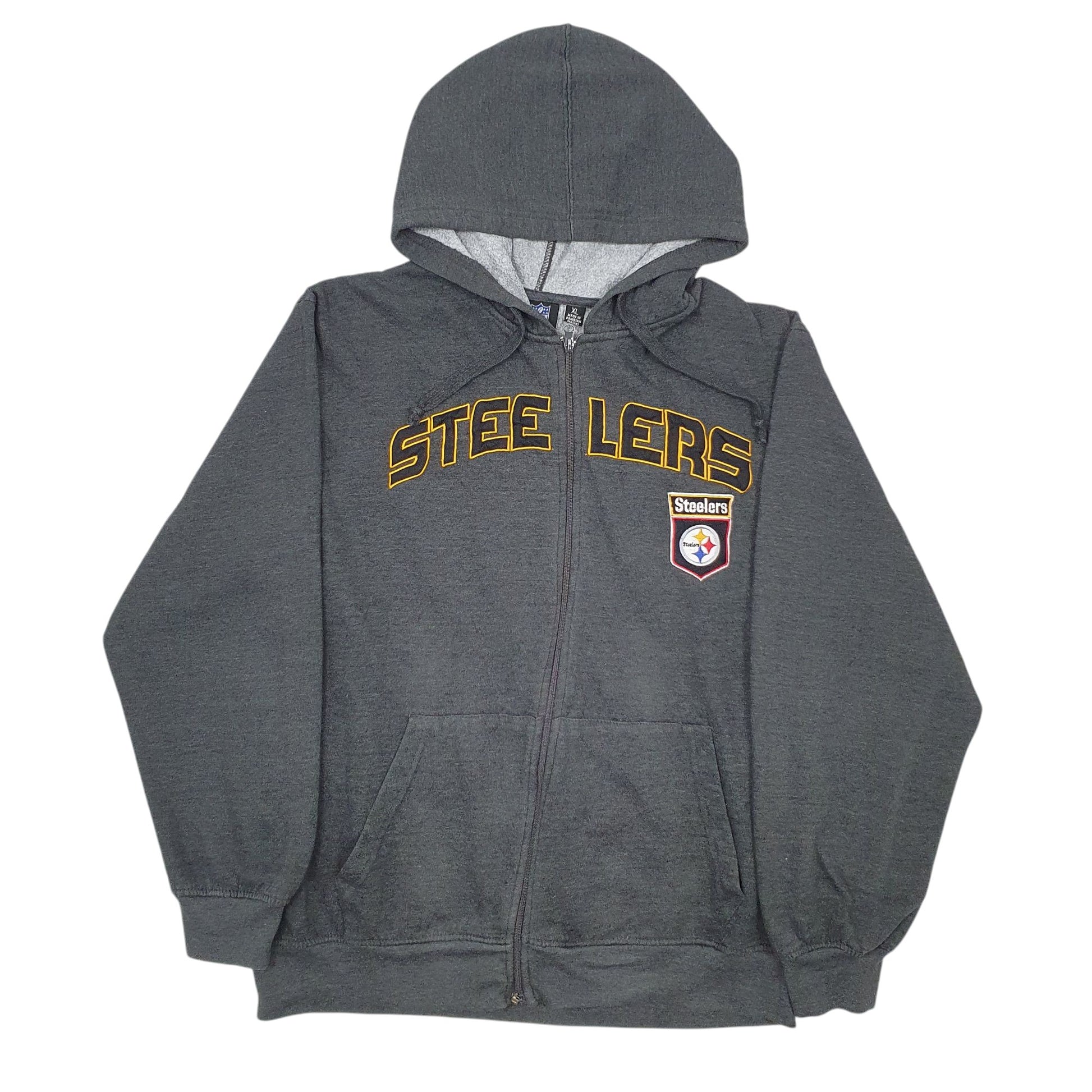 Mens Grey NFL Steelers Full Zip Jumper