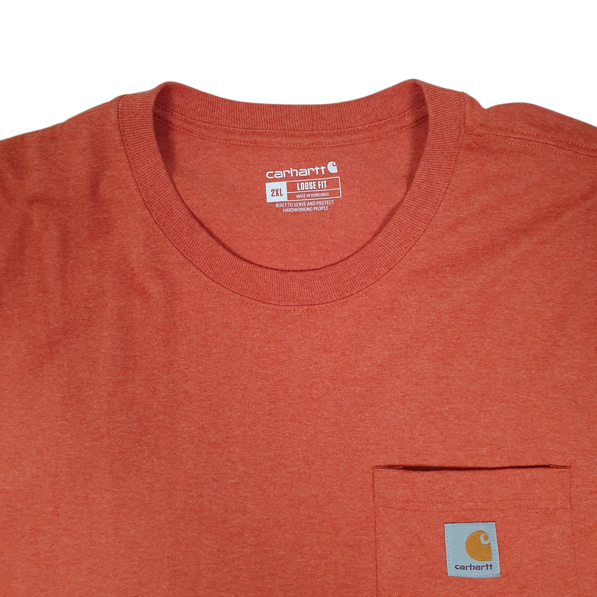 Mens Orange Carhartt  Quarter Zip T Shirt