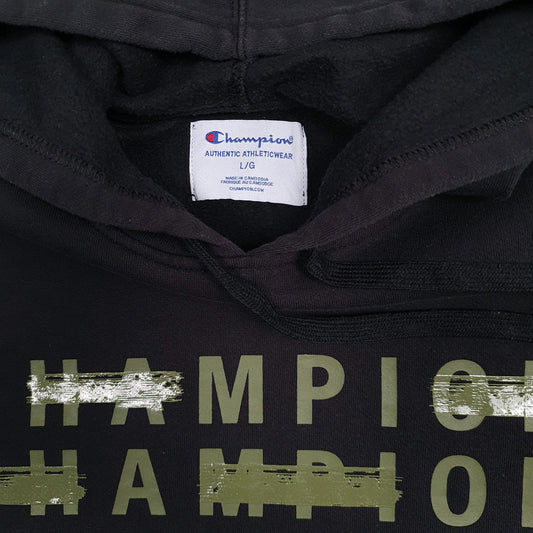 Mens Black Champion  Hoodie Jumper