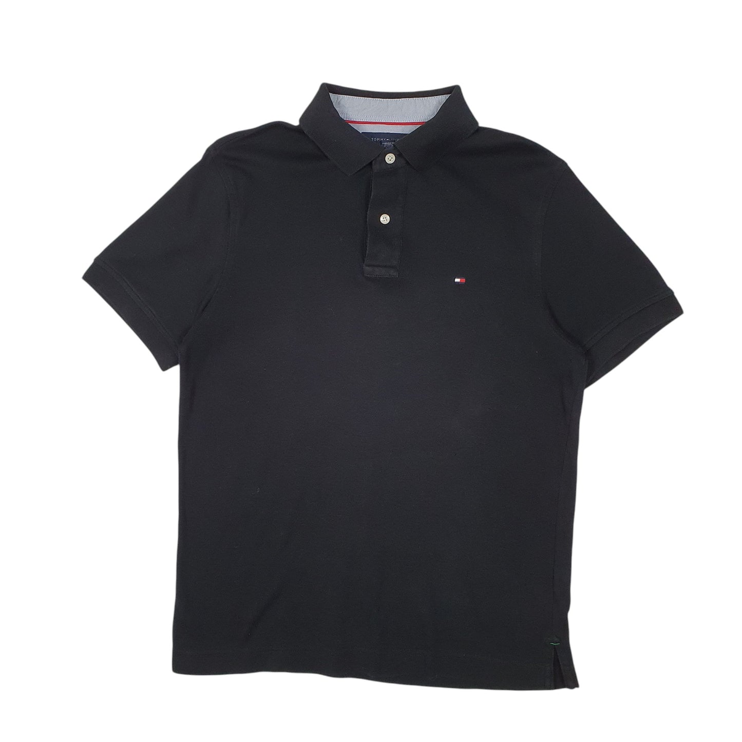 Mens Black Tommy Hilfiger  Short Sleeve Polo Shirt