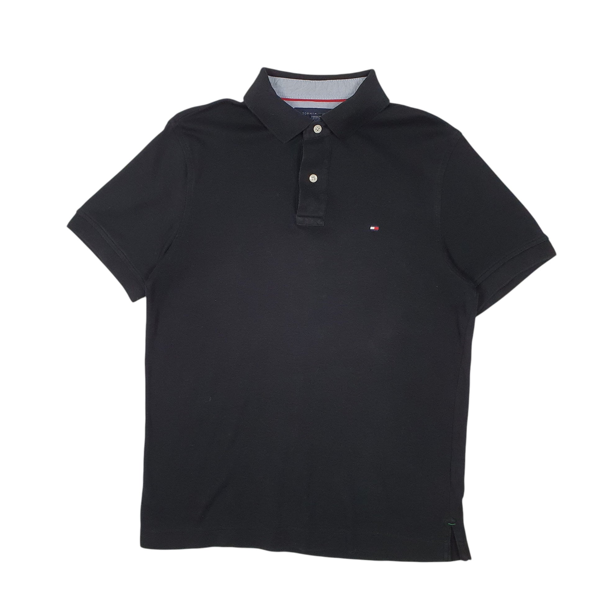 Mens Black Tommy Hilfiger  Short Sleeve Polo Shirt