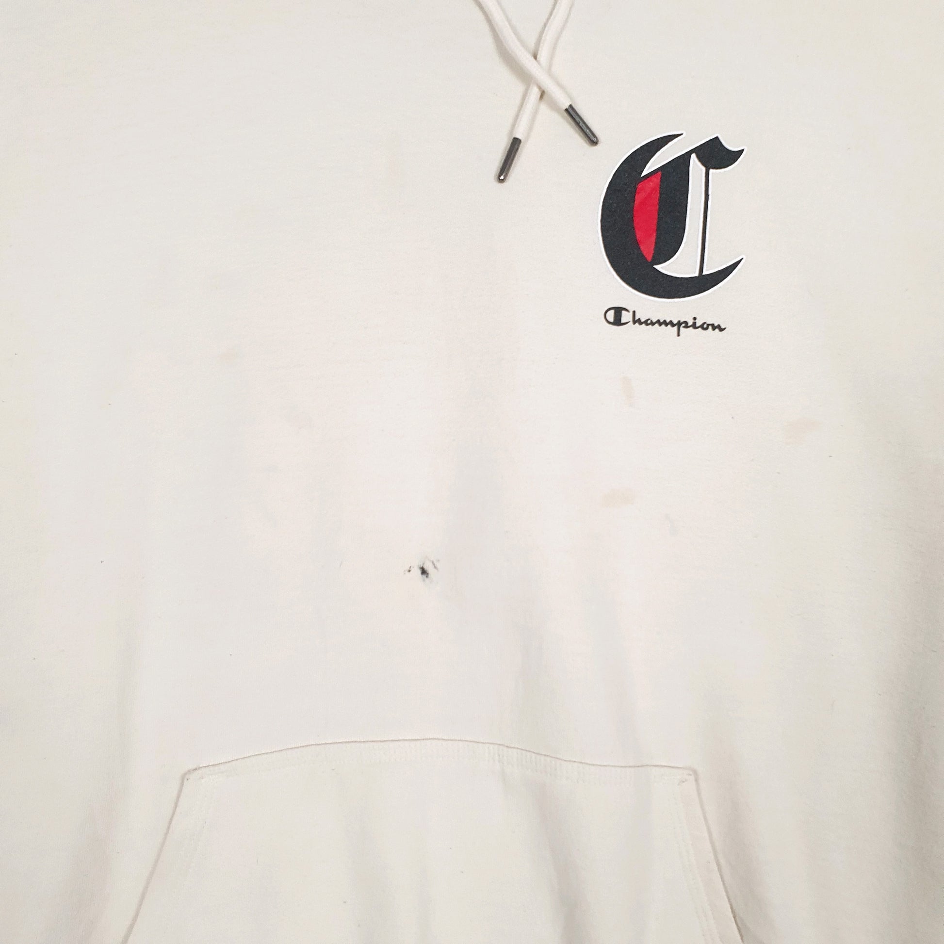 Mens Cream Champion  Hoodie Jumper