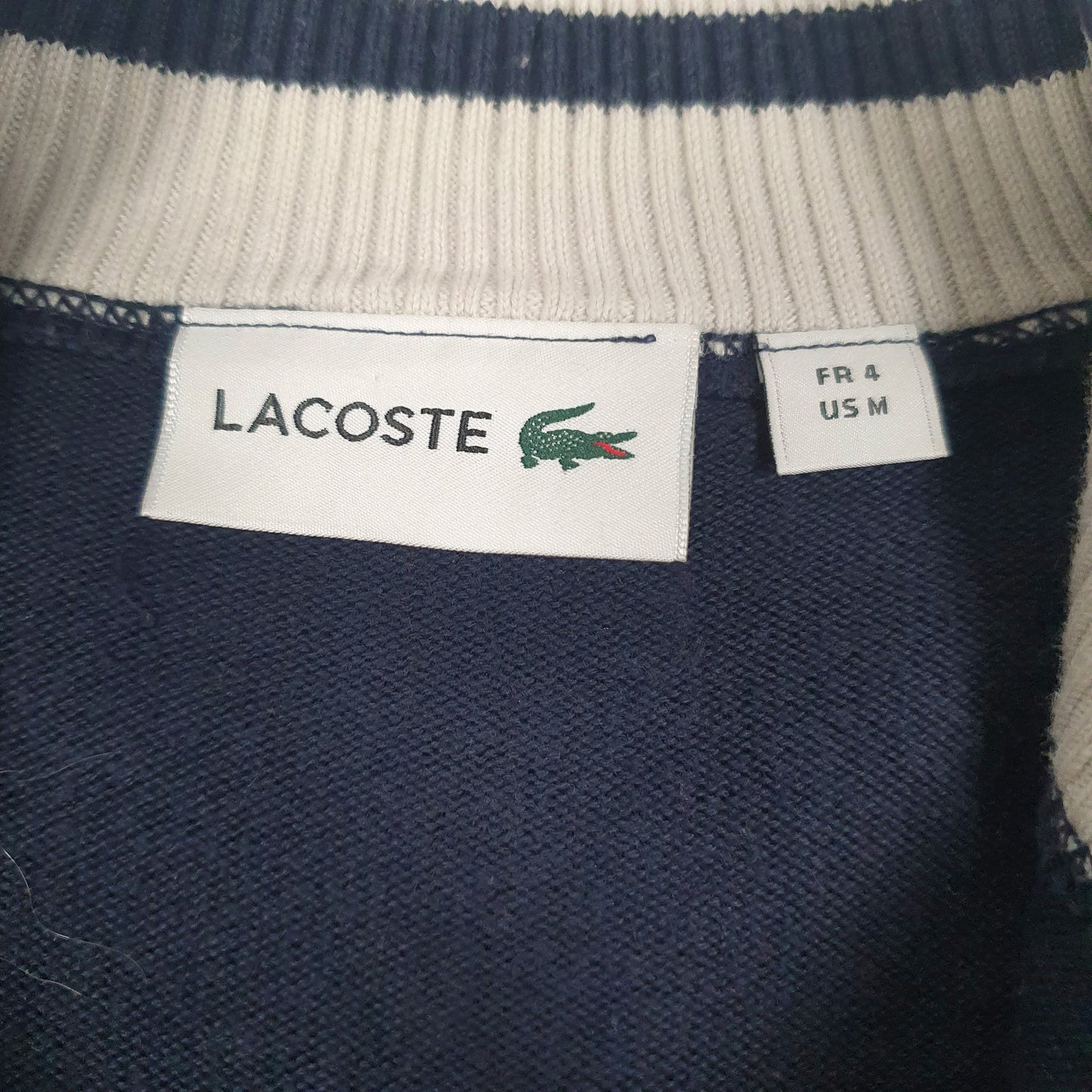 Mens Navy Lacoste  Quarter Zip Jumper