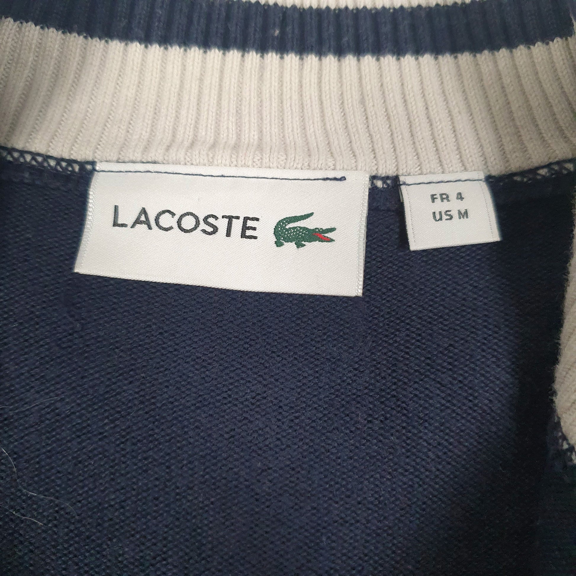 Mens Navy Lacoste  Quarter Zip Jumper