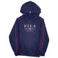 Mens Navy Fila Spellout Hoodie Jumper
