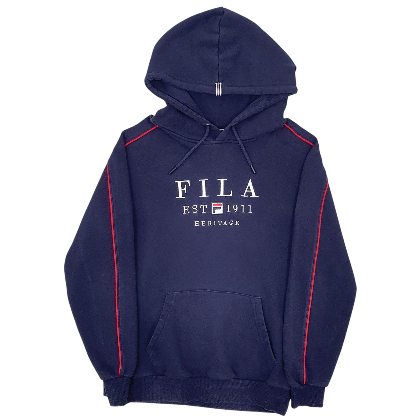 Mens Navy Fila Spellout Hoodie Jumper