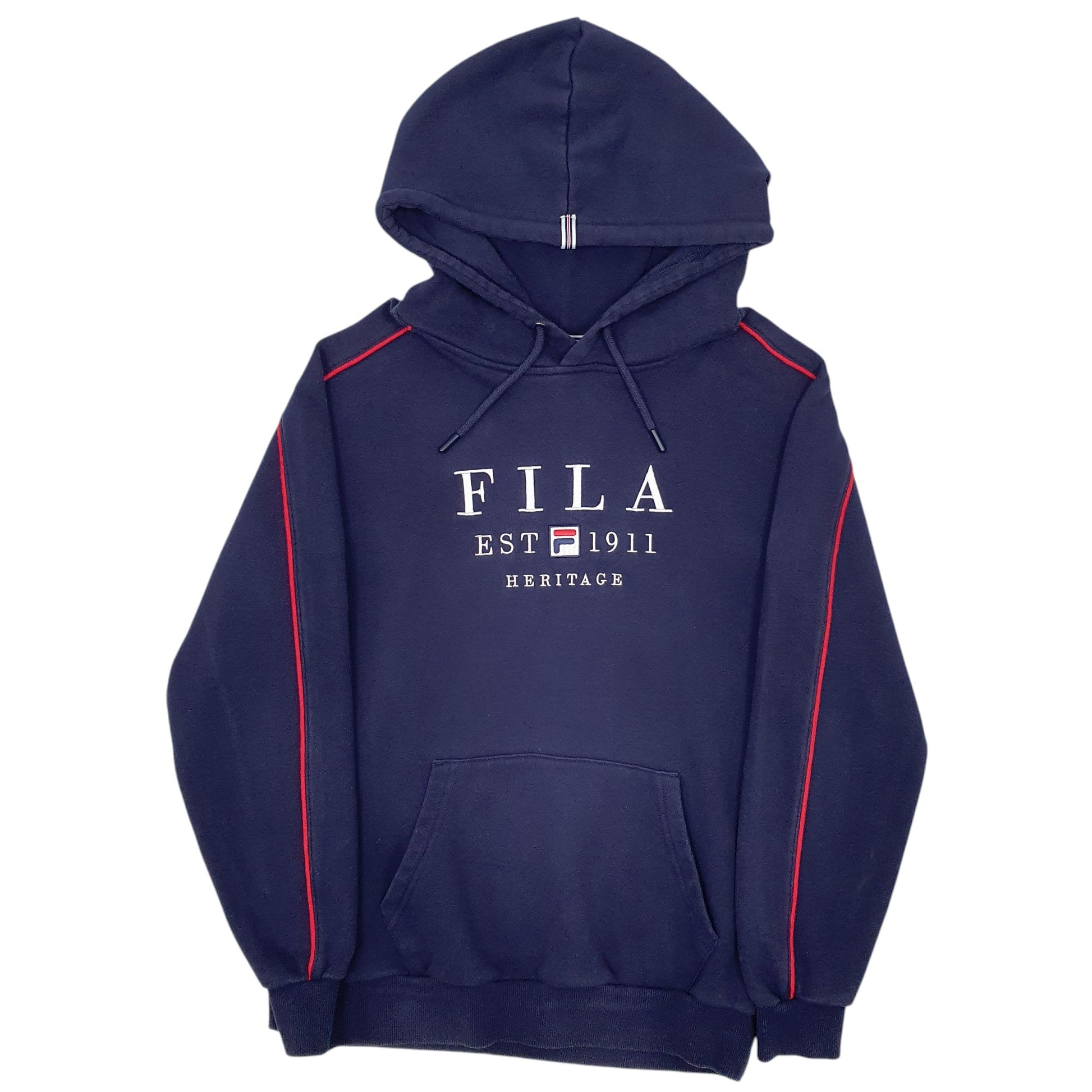 Mens Navy Fila Spellout Hoodie Jumper