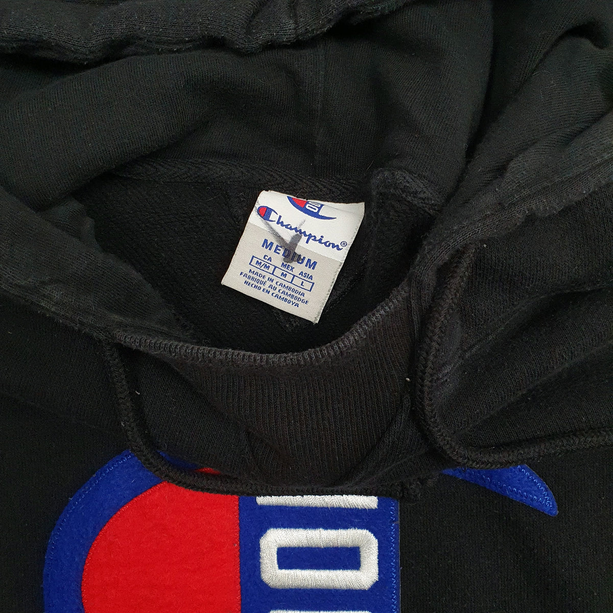Womens Black Champion 100 Year Hoodie Jumper