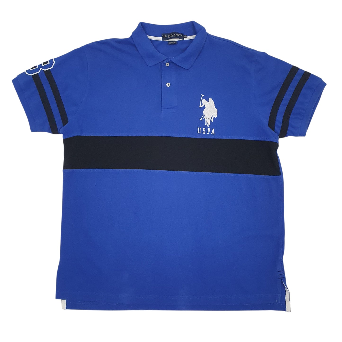 Mens Blue US Polo Assn Slim Fit Short Sleeve Polo Shirt