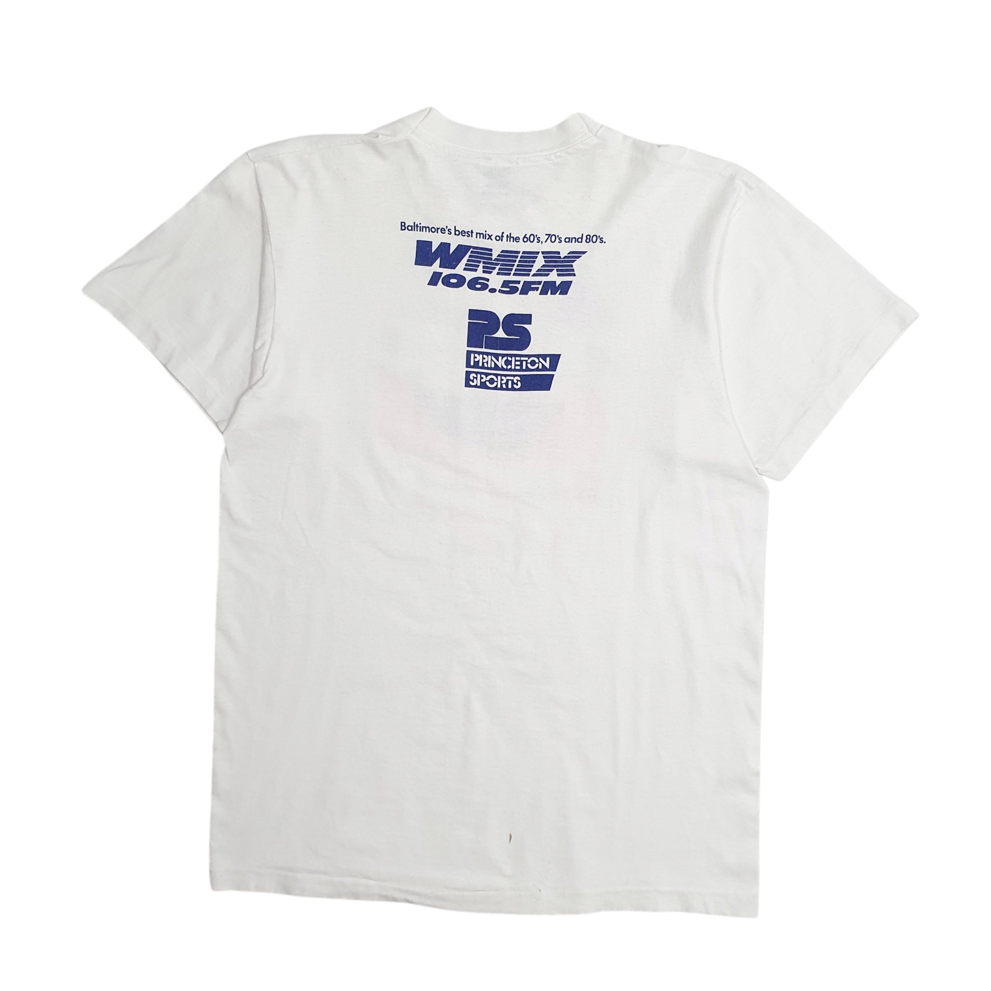 Mens White Fruit Of The Loom Single Stitch Vintage 80s Baltimore Triathalon  T Shirt