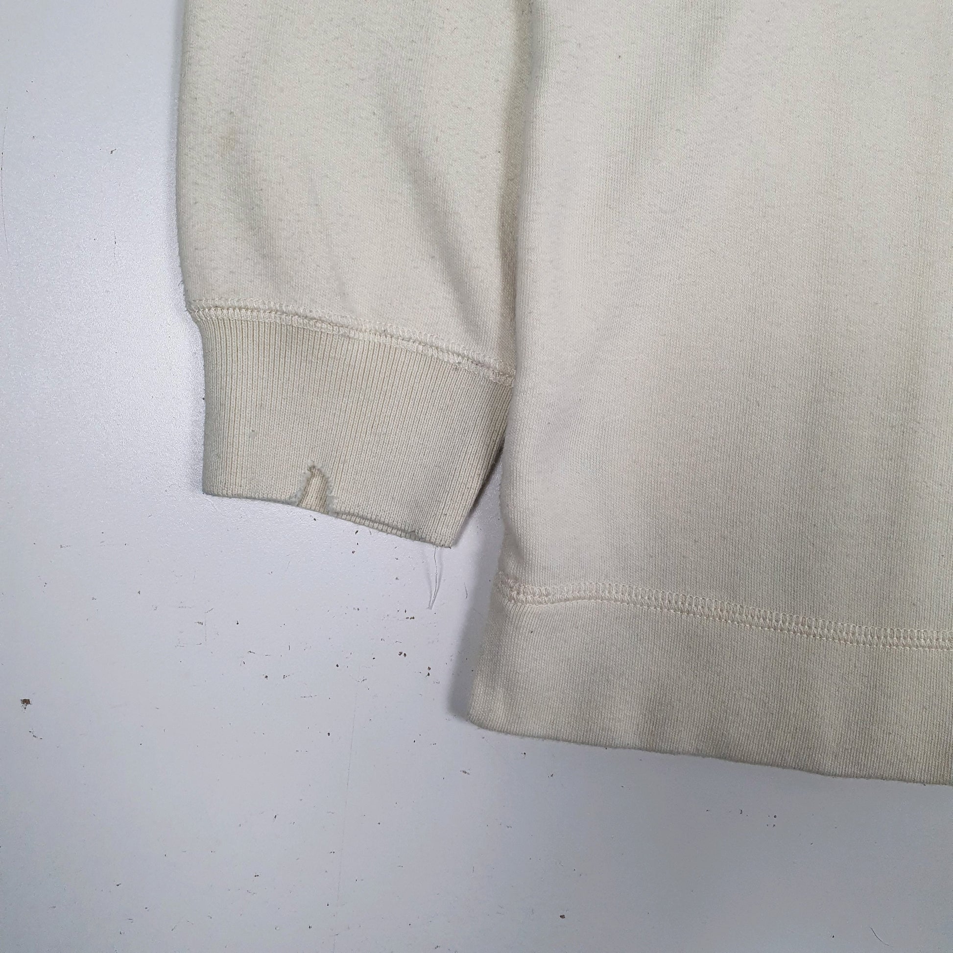 Mens Cream Tommy Hilfiger Vintage 90s Polo Shirt Crewneck Jumper