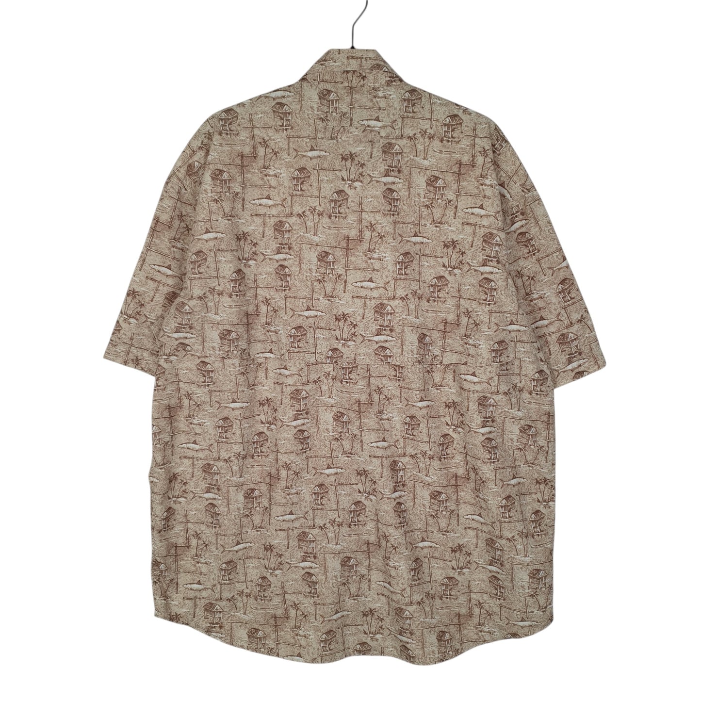 Mens Beige L.L.Bean Hunting Fishing Hiking  Shirt