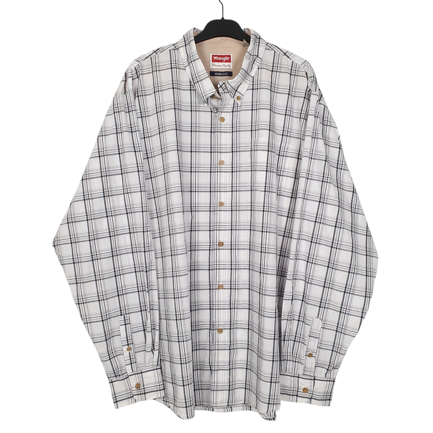 Mens White Wrangler  Long Sleeve Shirt