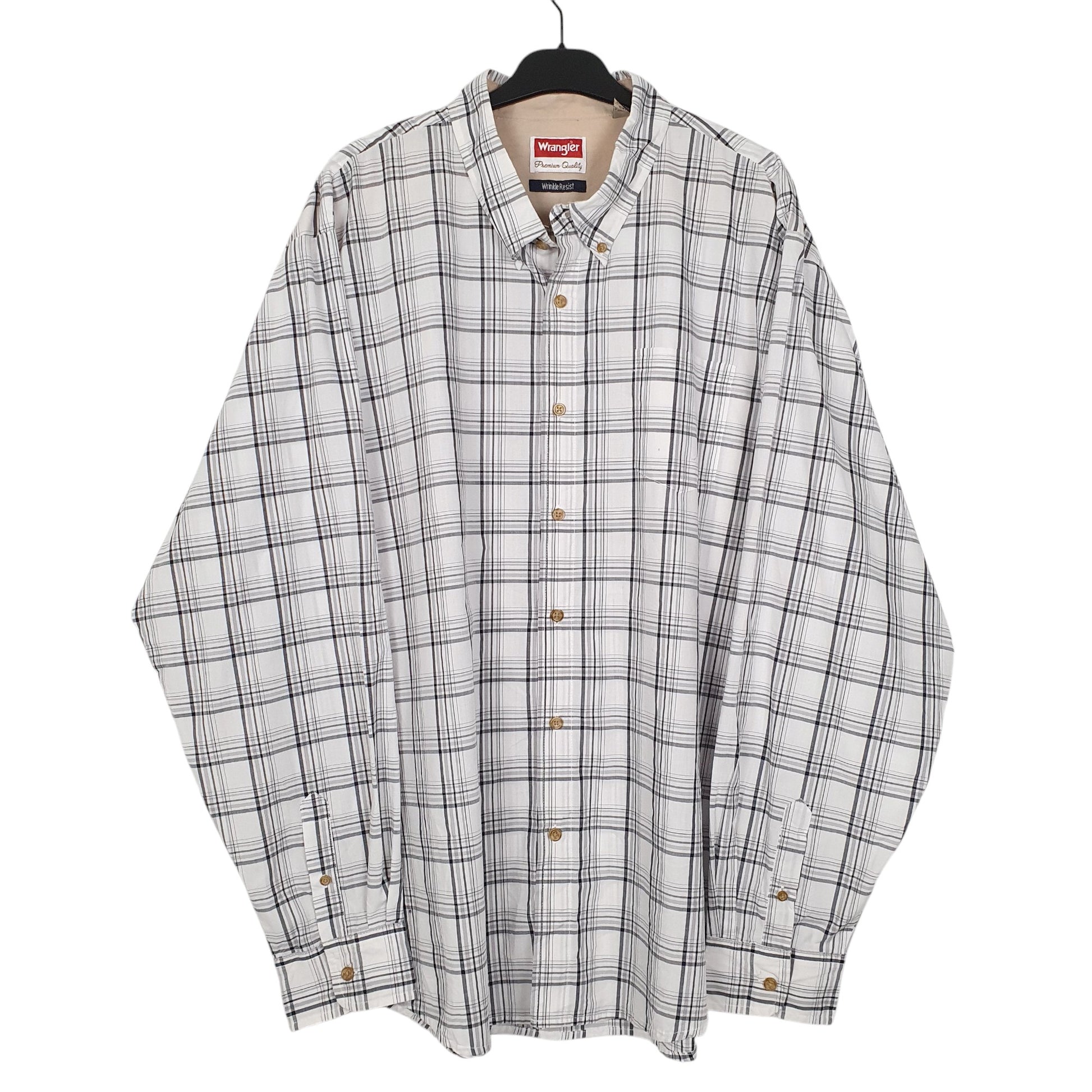 Mens White Wrangler  Long Sleeve Shirt