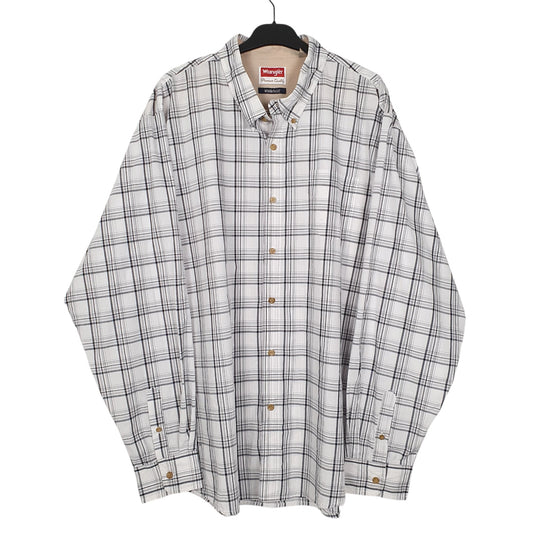 Mens White Wrangler  Long Sleeve Shirt