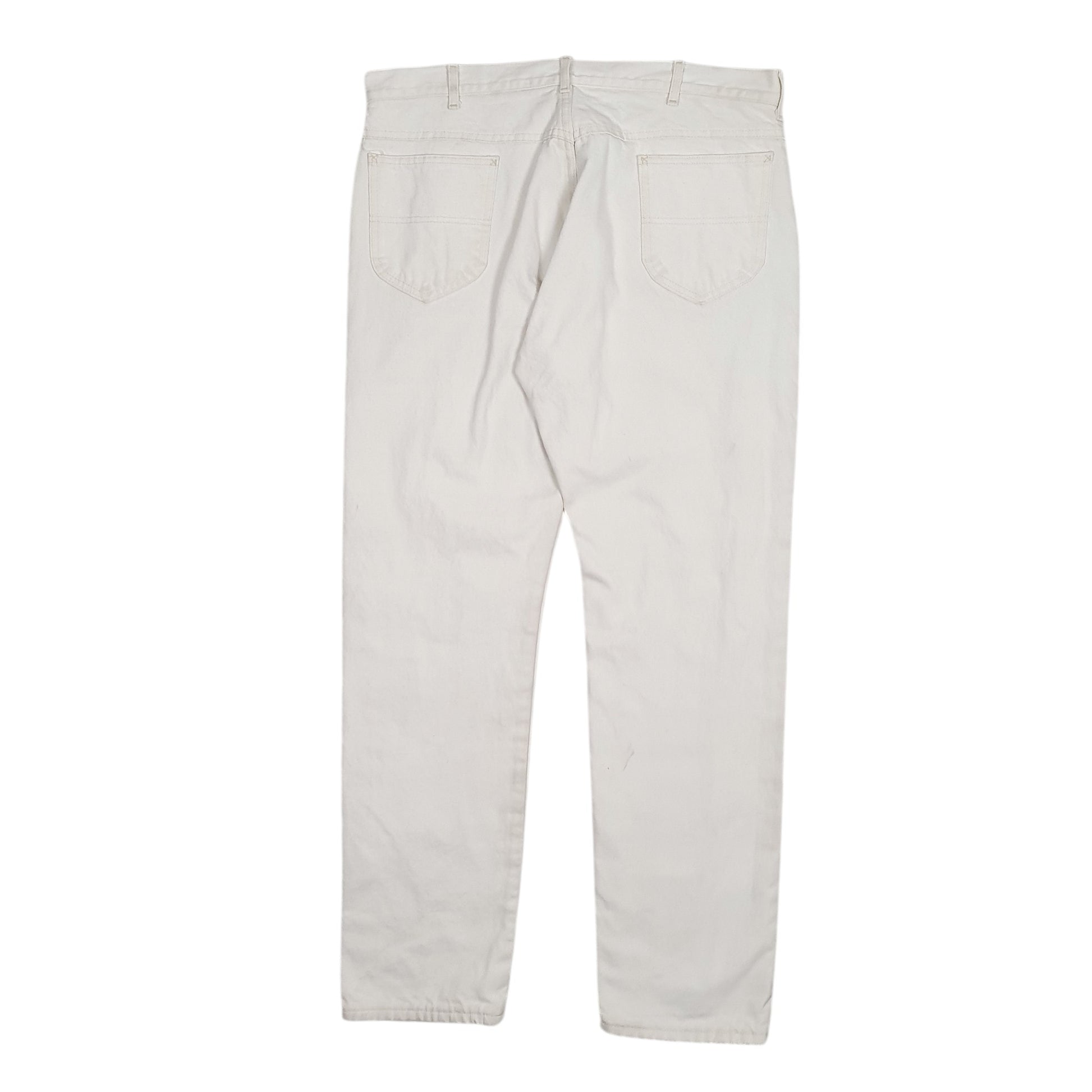 Mens White L.L.Bean Vintage 90s Made In USA Fleece Lined  Jeans