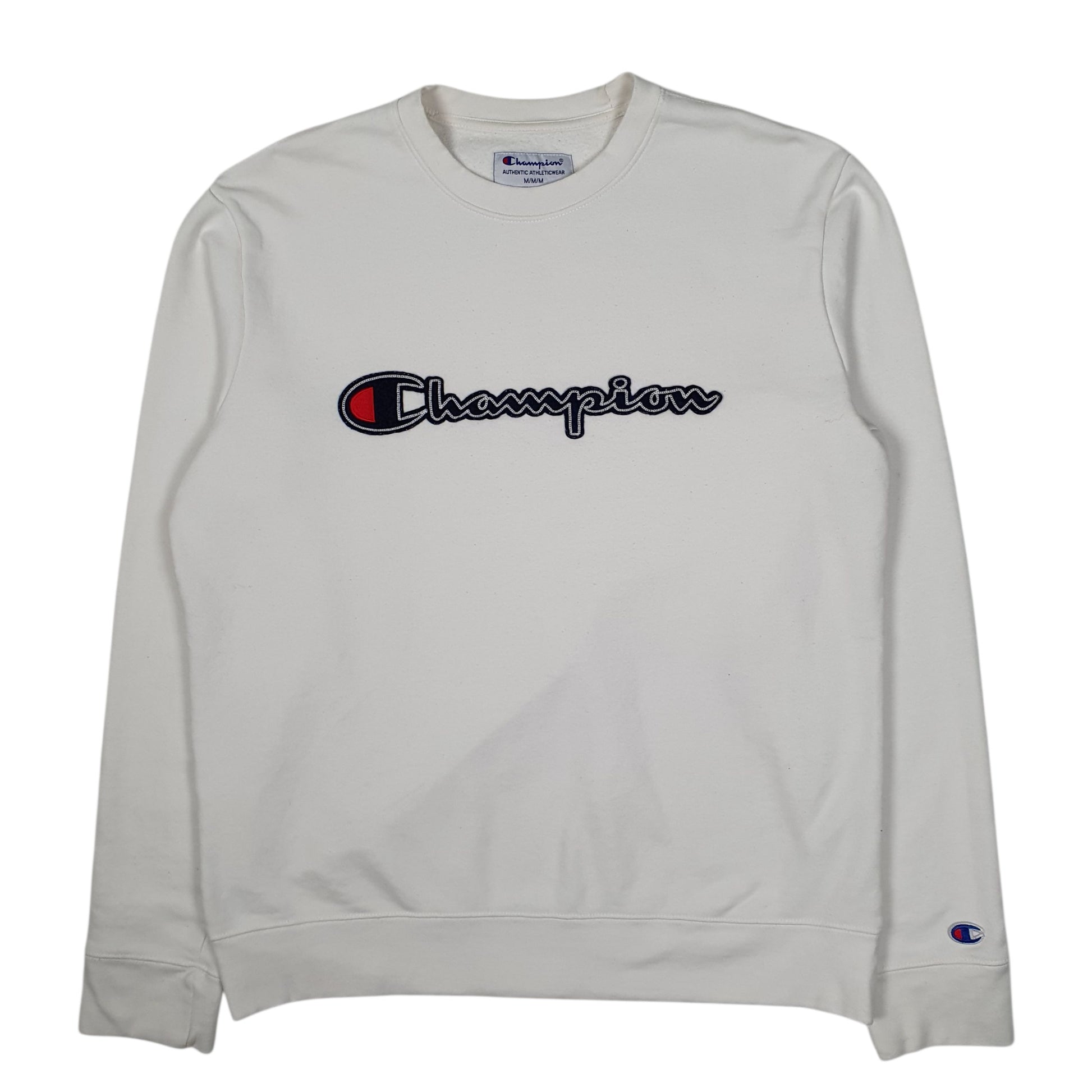 Mens White Champion  Crewneck Jumper